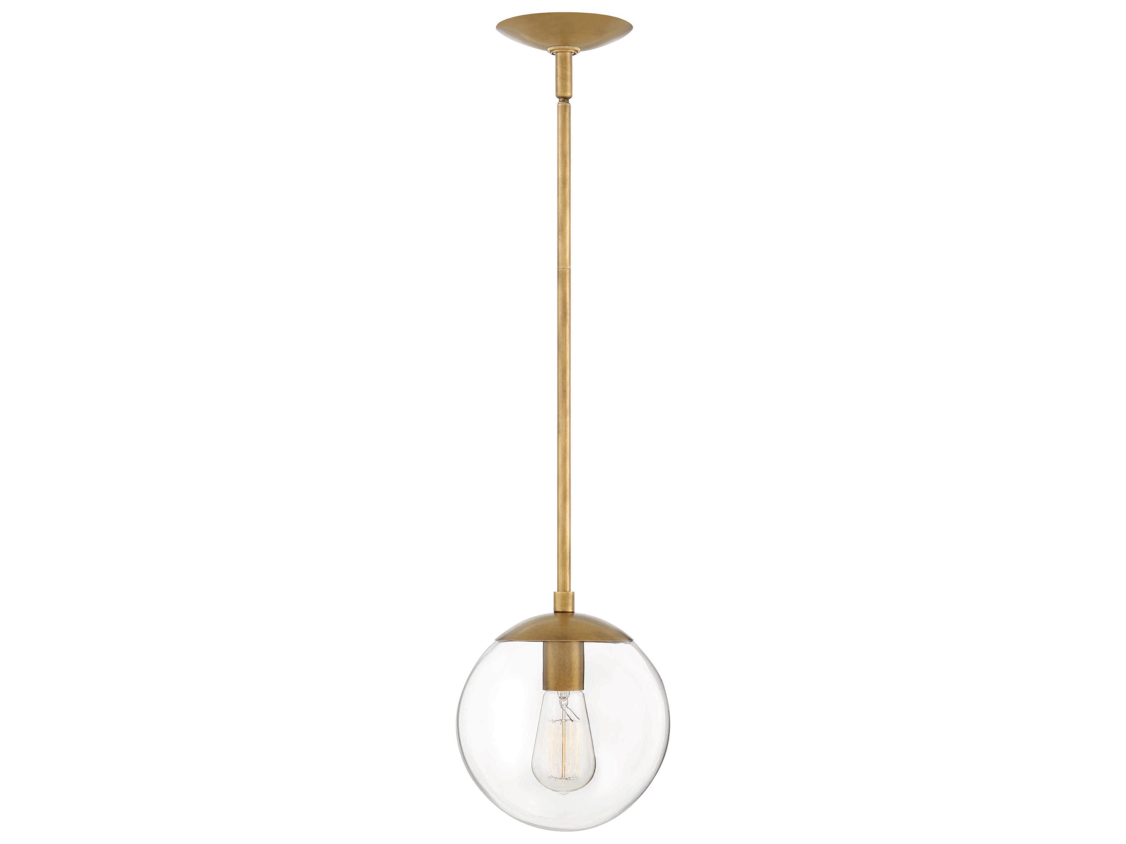 Warby 1-Light Heritage Brass Glass Globe Mini Pendant