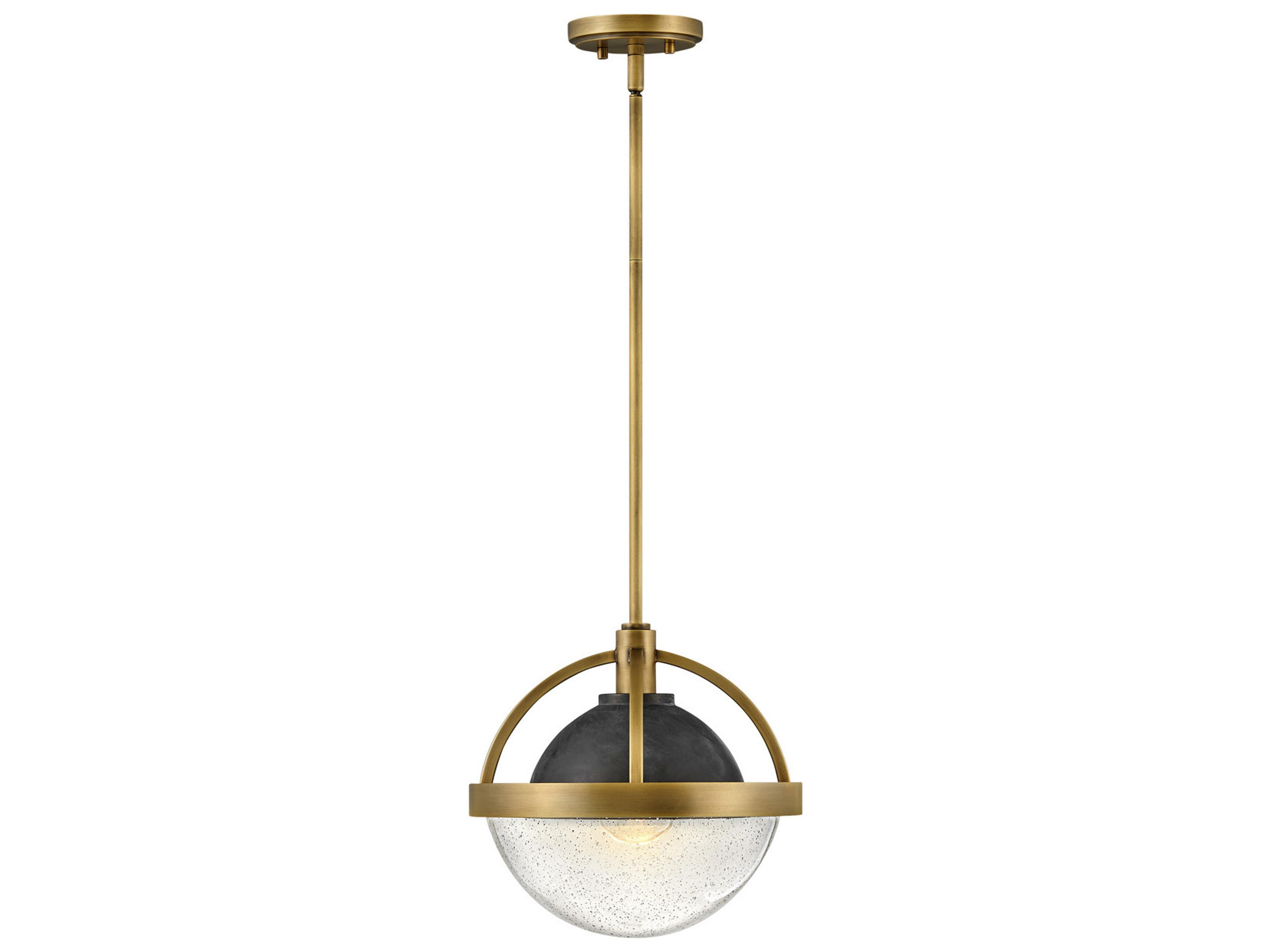 Watson 1-Light Heritage Brass Glass Bell Globe Mini Pendant