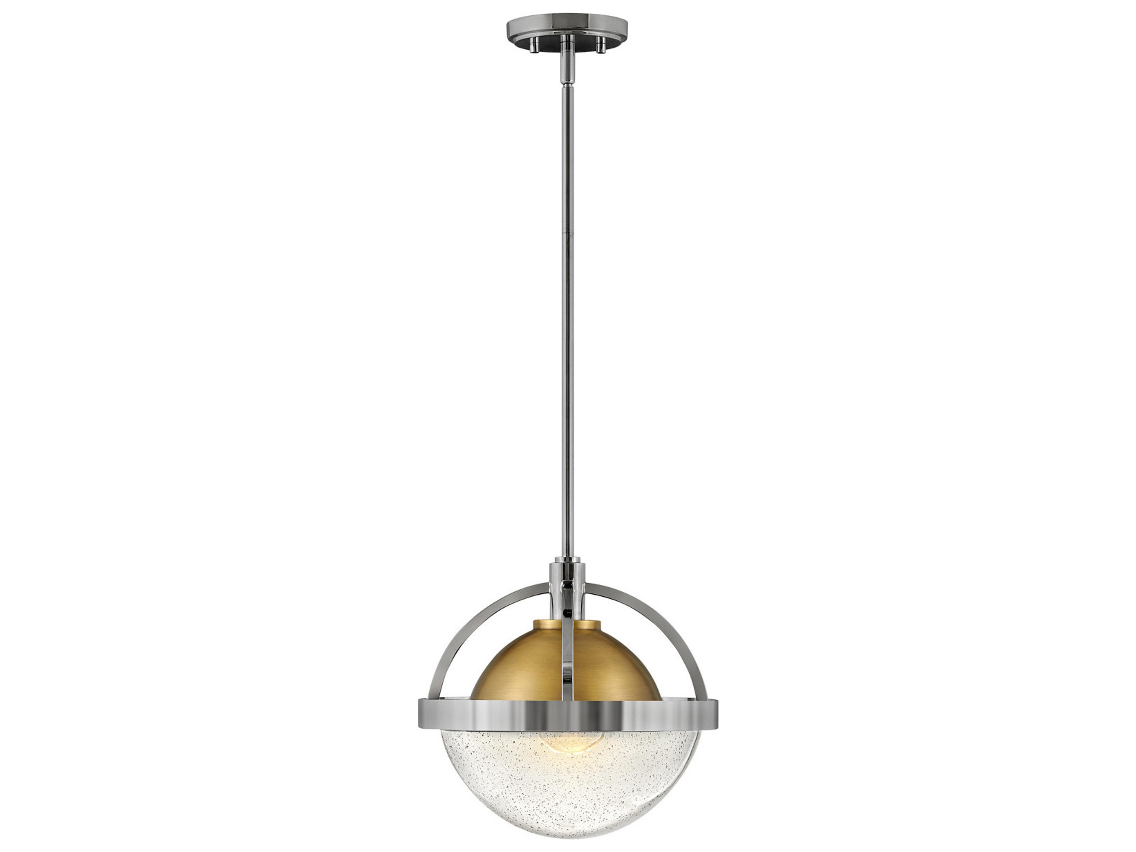 Watson 1-Light Polished Nickel Glass Bell Globe Mini Pendant