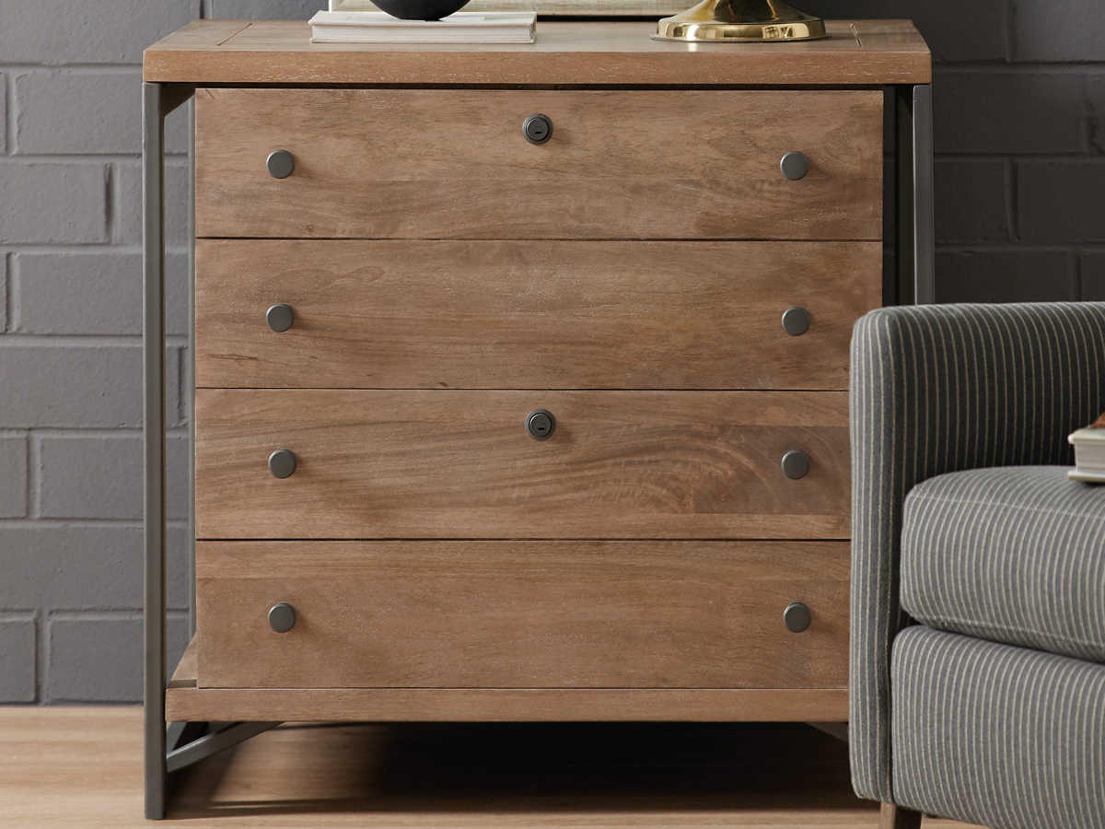 Luxecor Gray Natural Wood File Cabinet