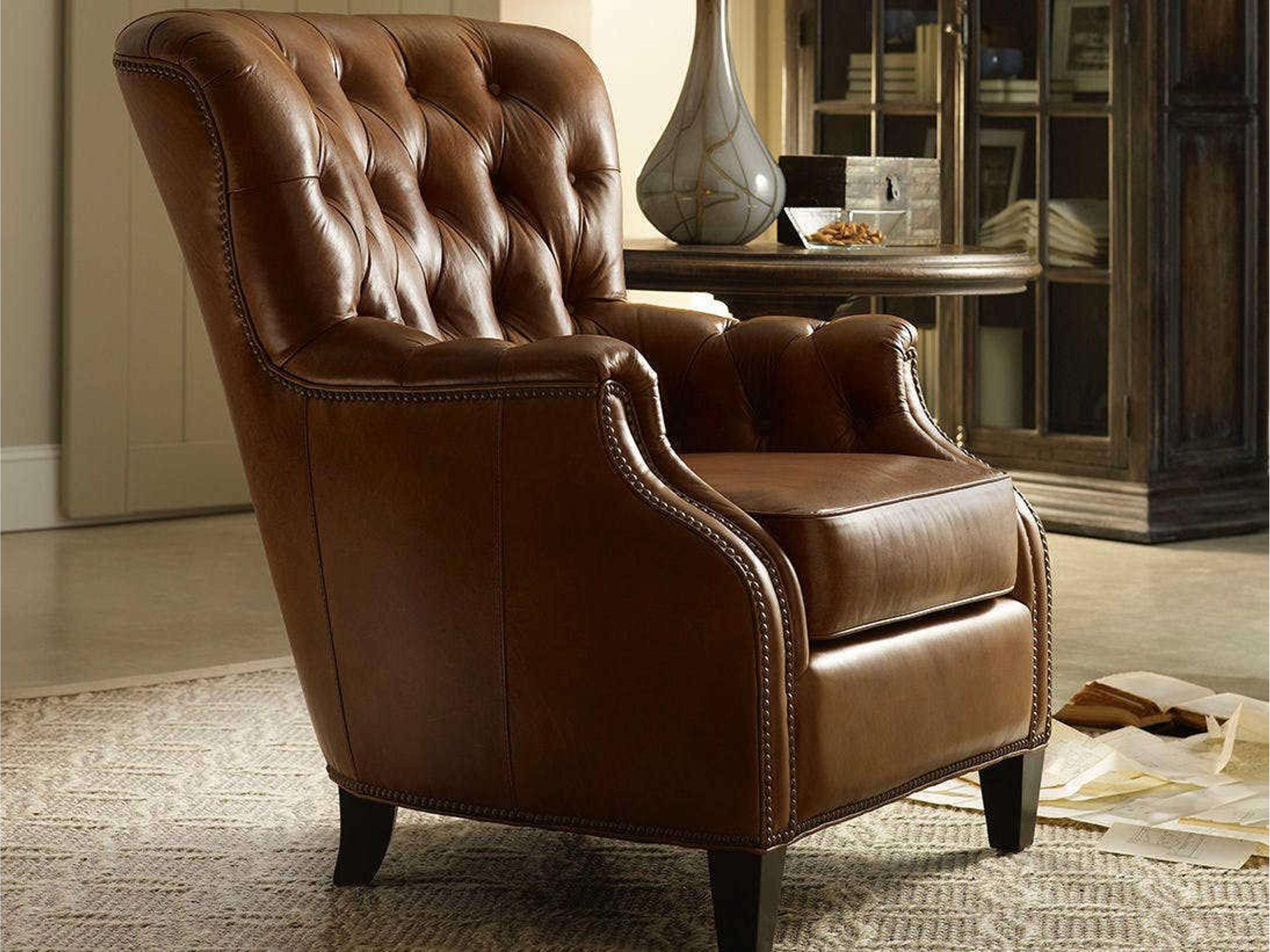 Hooker Furniture Aegis Brown Leather Club Chair