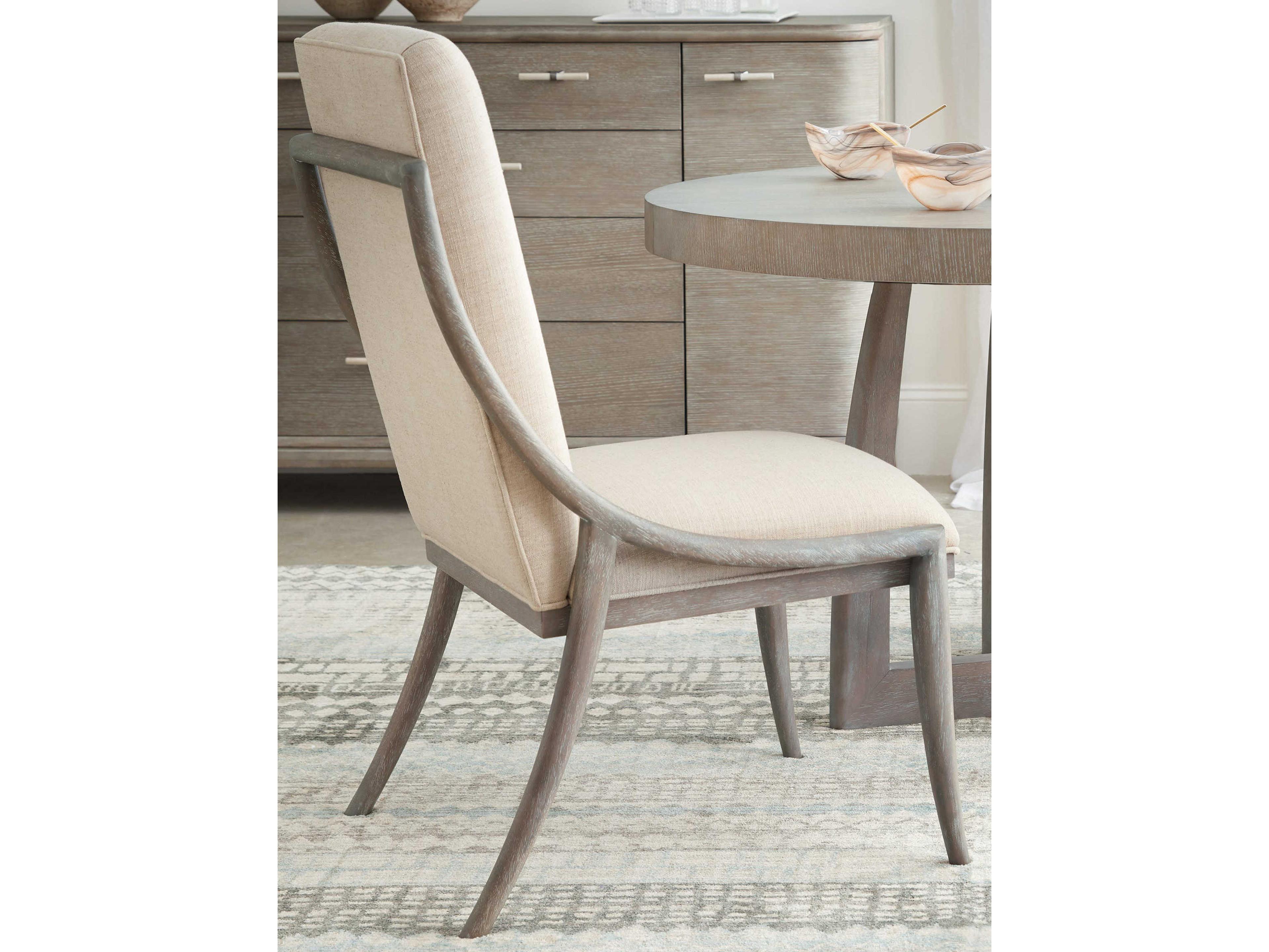 Luxecor Heritage Rubberwood Beige Upholstered Side Dining Chair