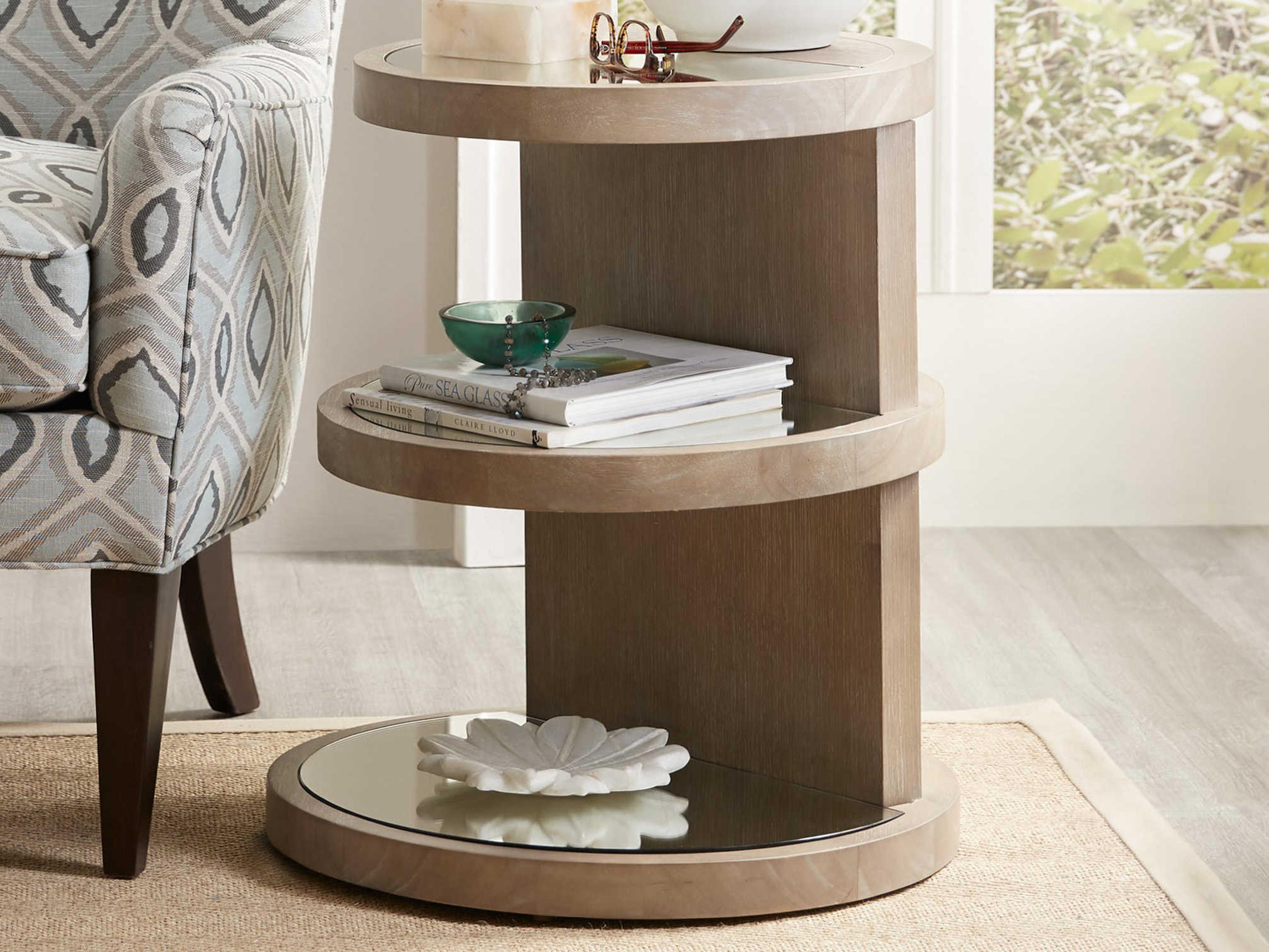 Luxecor Heritage Round Glass End Table