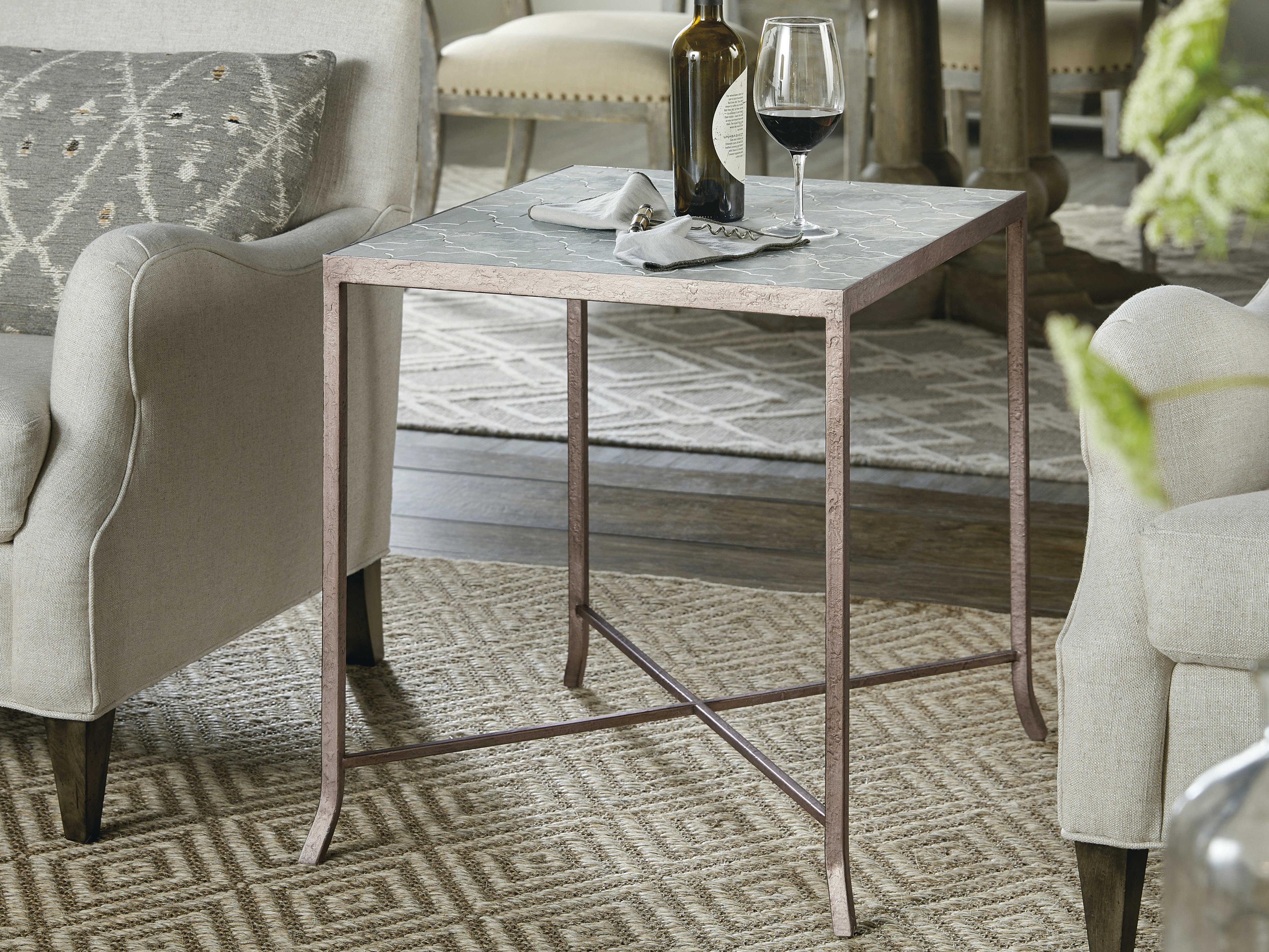 Hooker Furniture Alfresco Rectangular Stone Silvers End Table