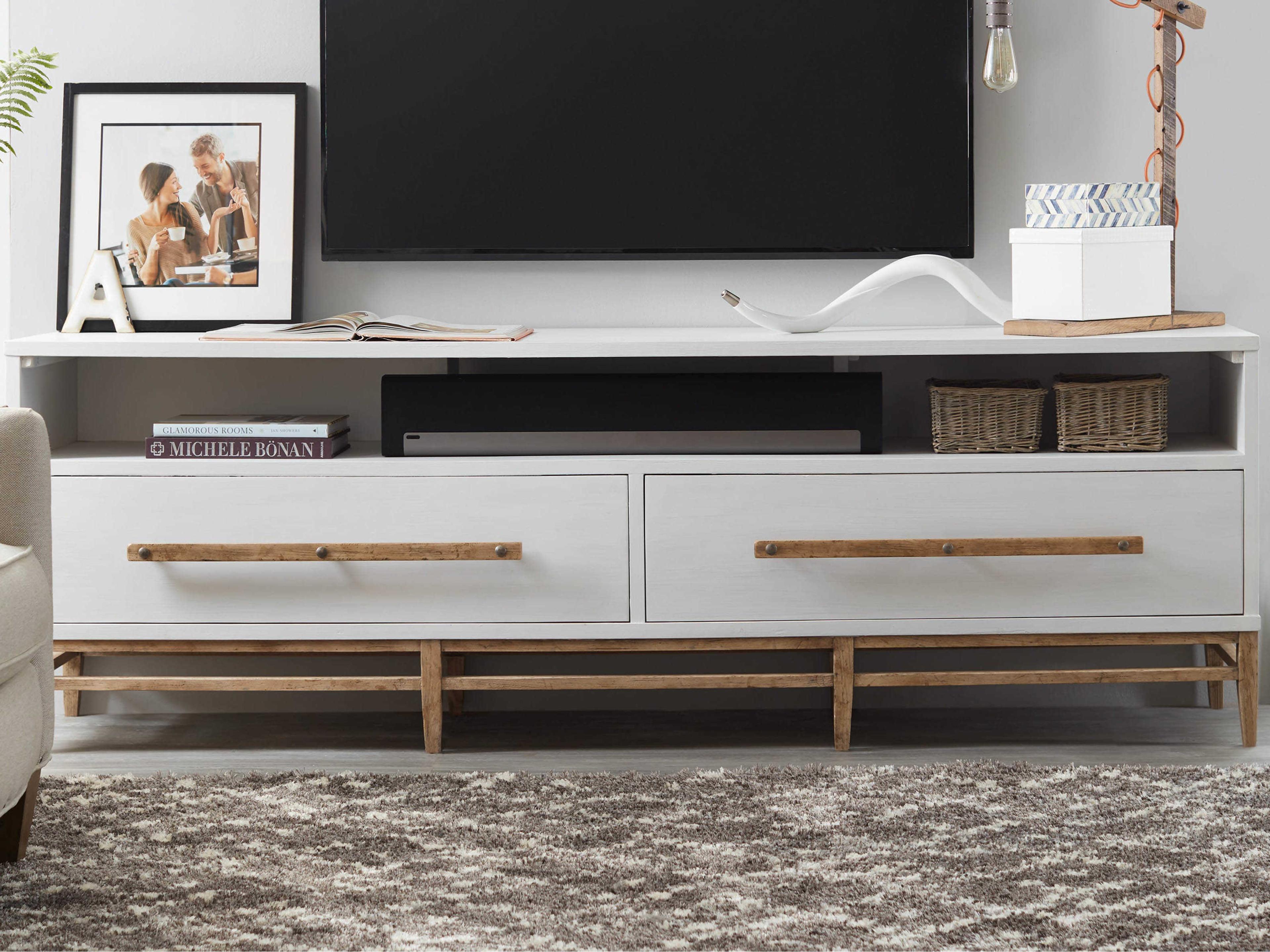 Luxecor Heritage Low 88" Hardwood White Media Console