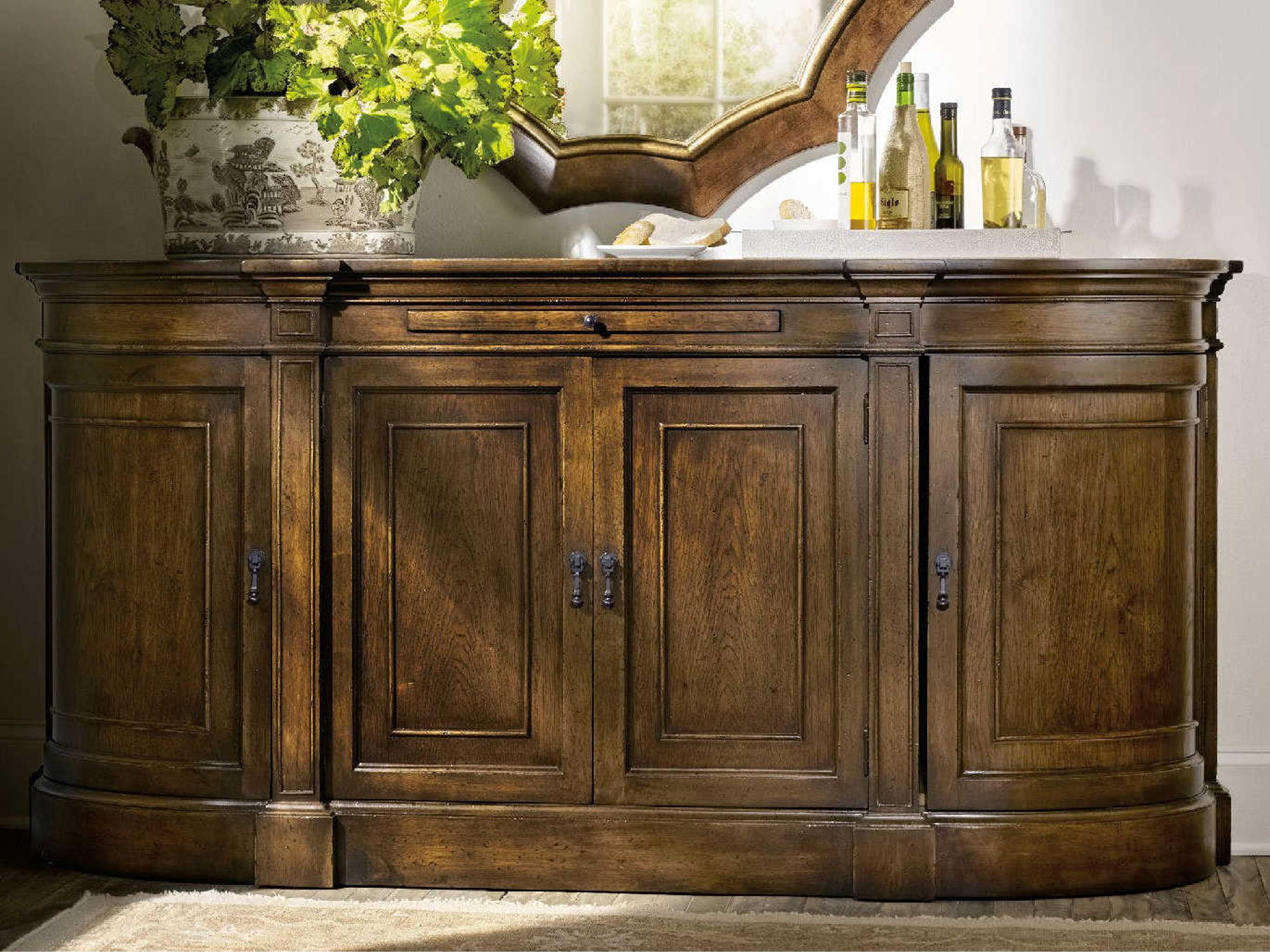 Luxecor Heritage 80" Rubberwood Bluestone Top With Pecky Pecan Sideboard