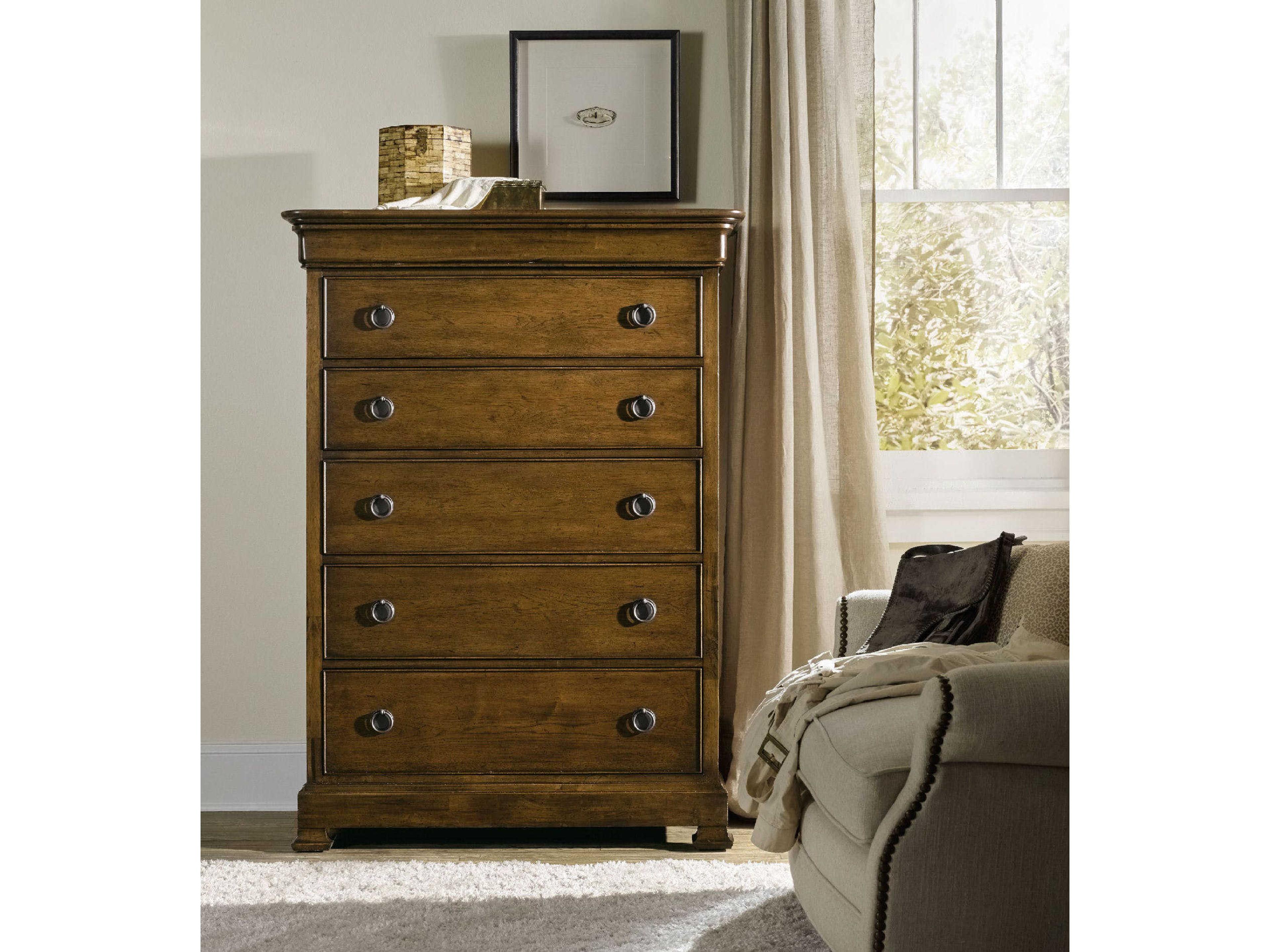 Luxecor Heritage 6-Drawers Dark Wood Brown Rubberwood Accent Chest