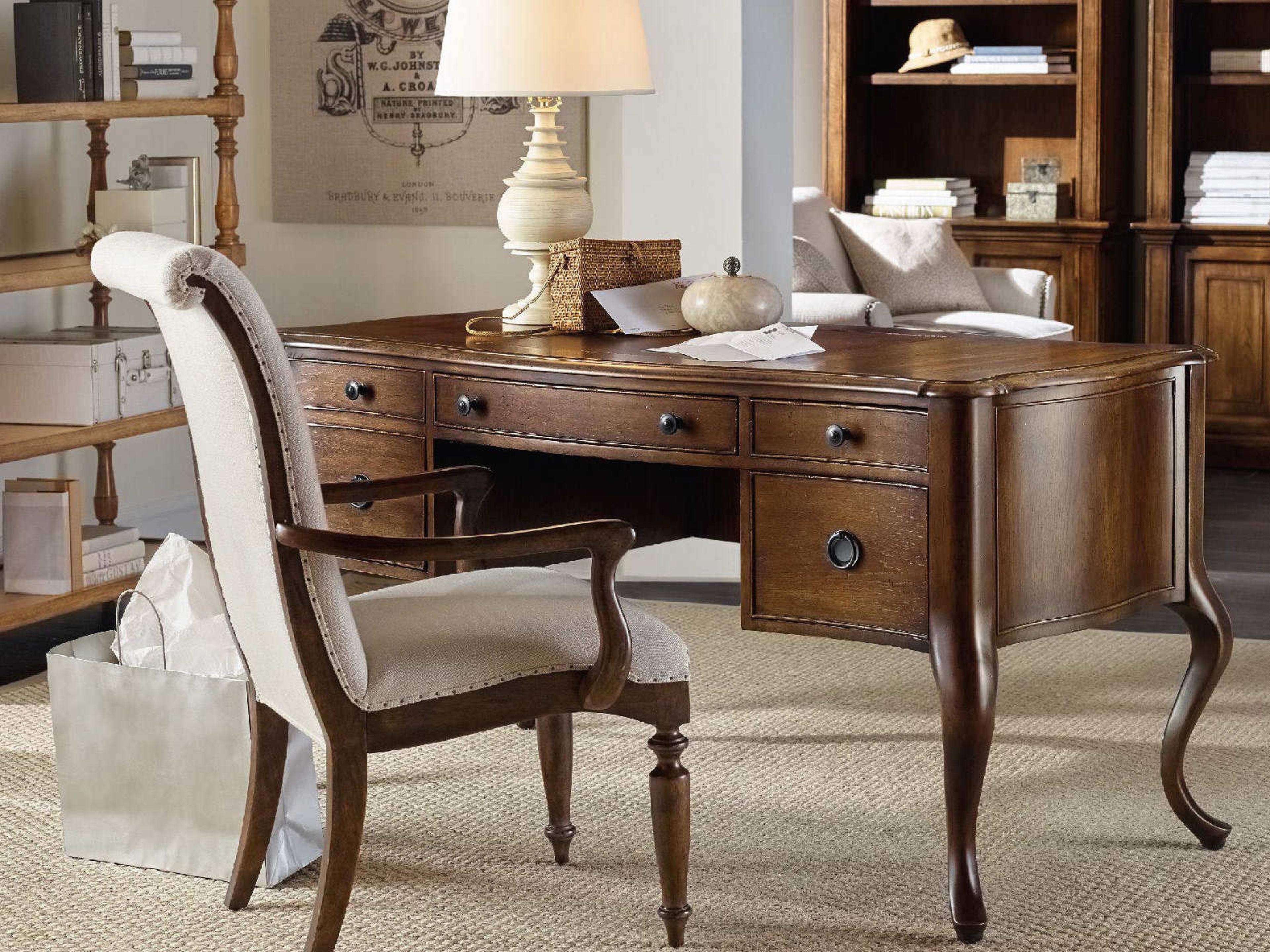 Luxecor Heritage Dark Wood Brown Rubberwood Writing Desk
