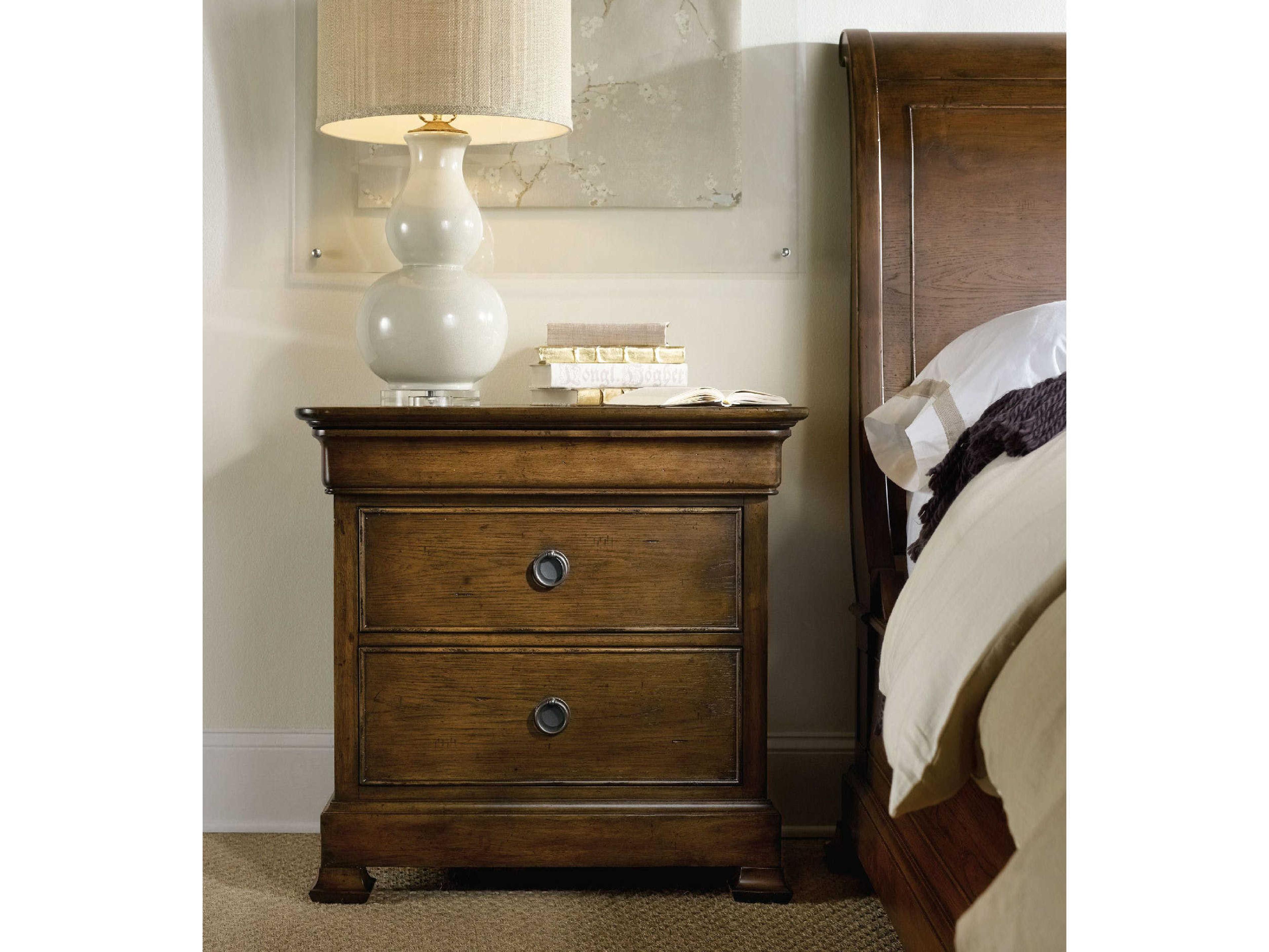 Luxecor Heritage 3-Drawers Brown Rubberwood Nightstand