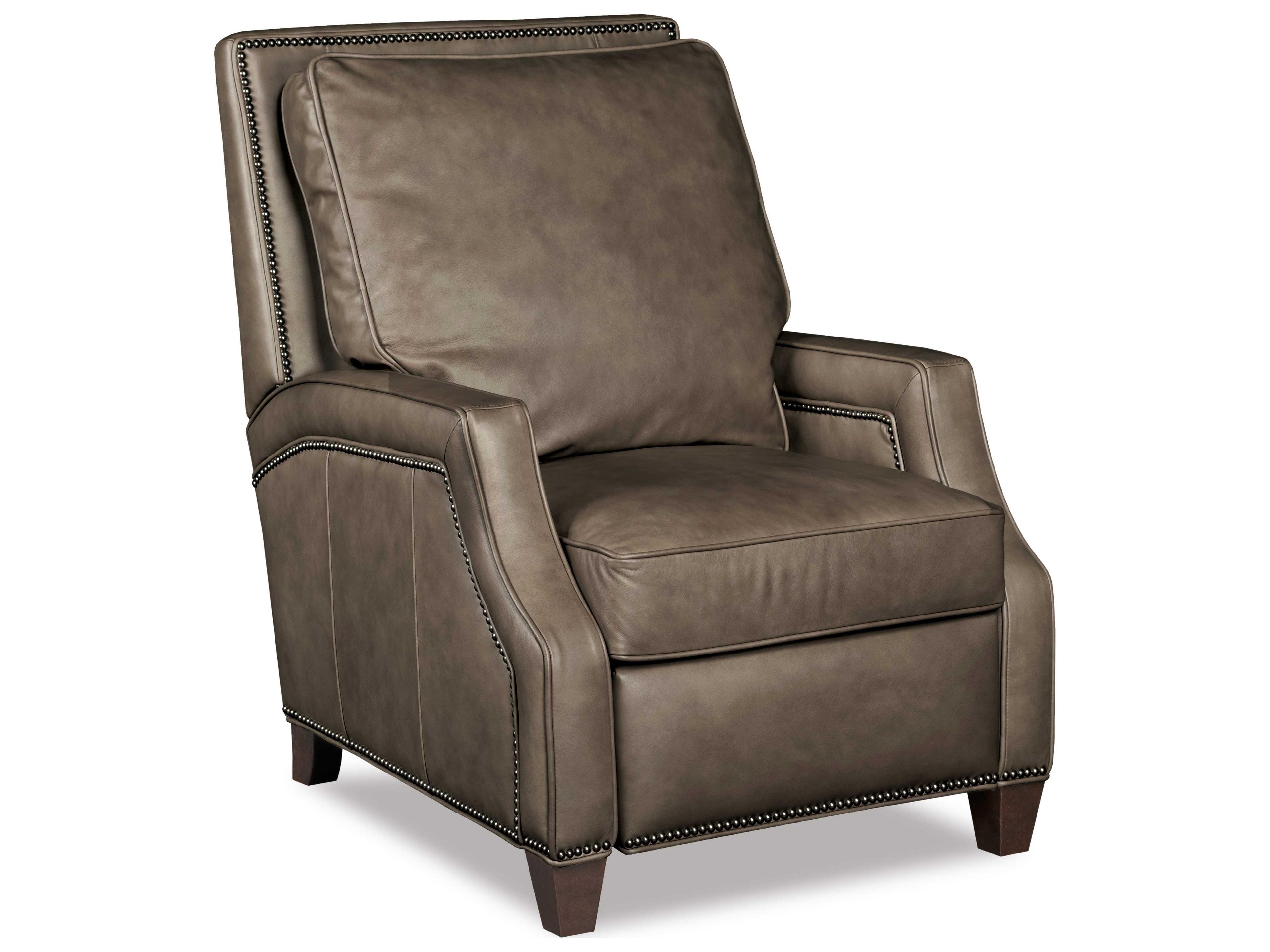 Aspen Natchez Brown Dark Wood Leather Recliner