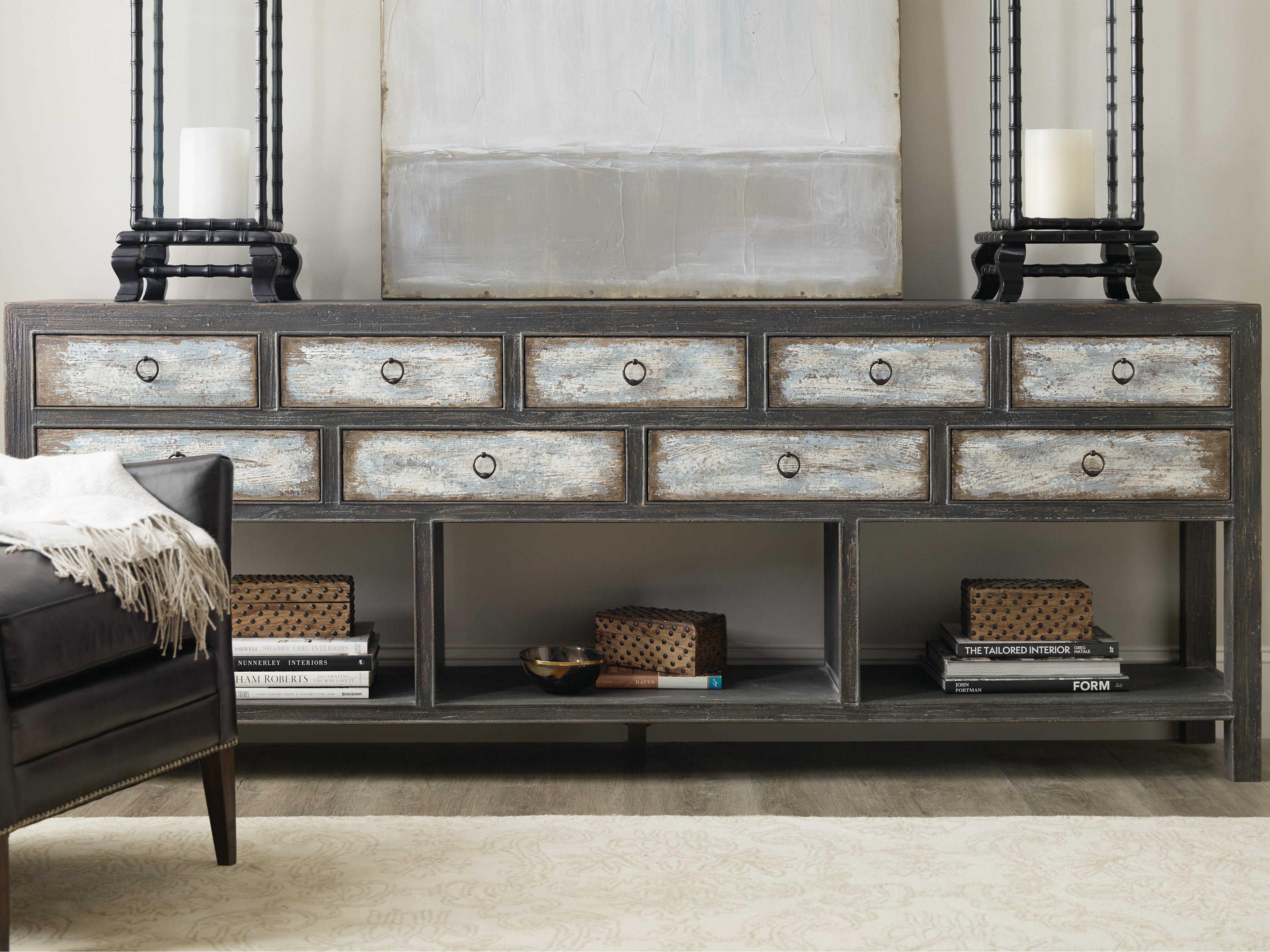 Luxecor Heritage Rectangular Dark Wood Console Table