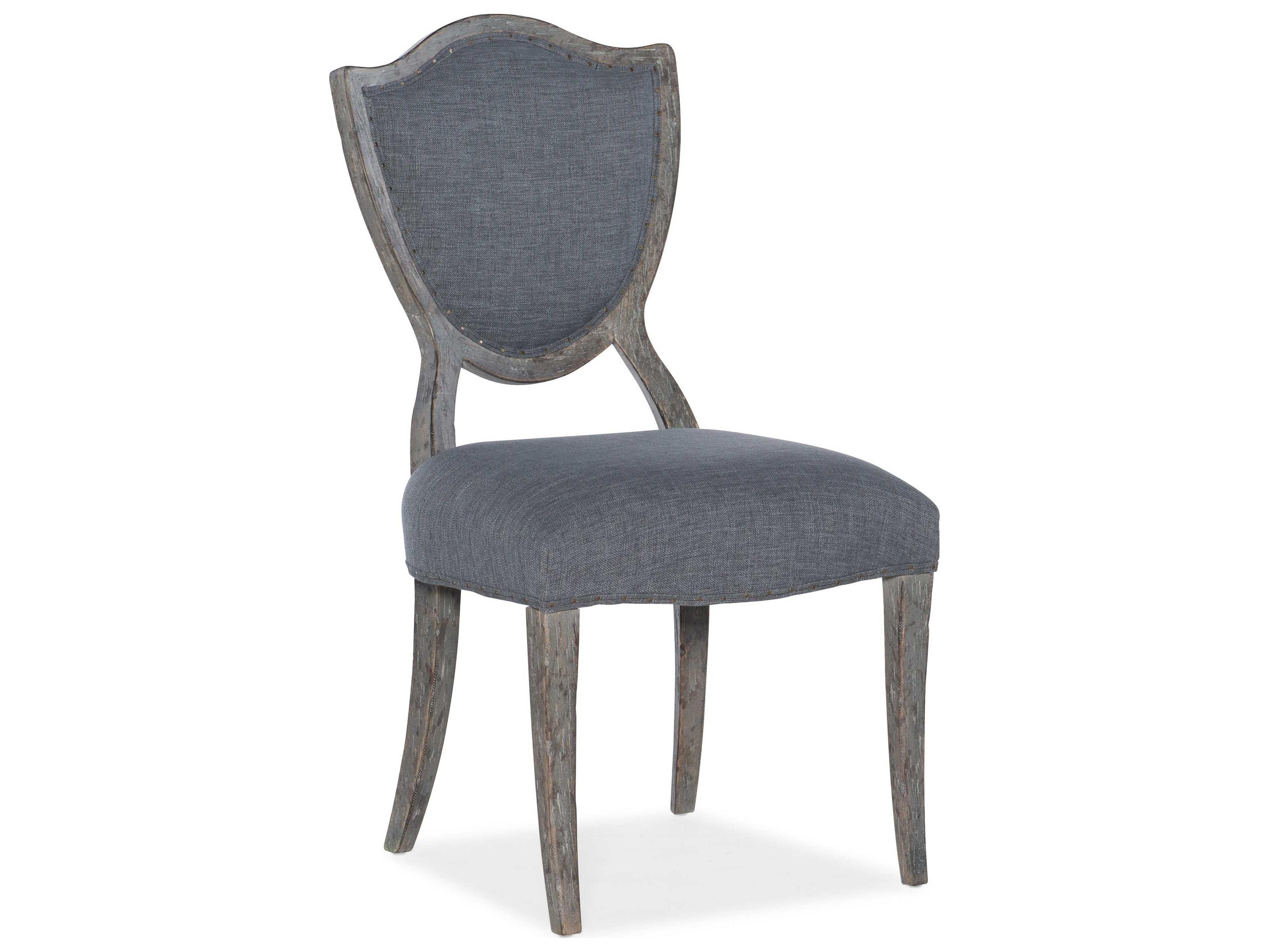 Luxecor Heritage Hardwood Gray Upholstered Side Dining Chair