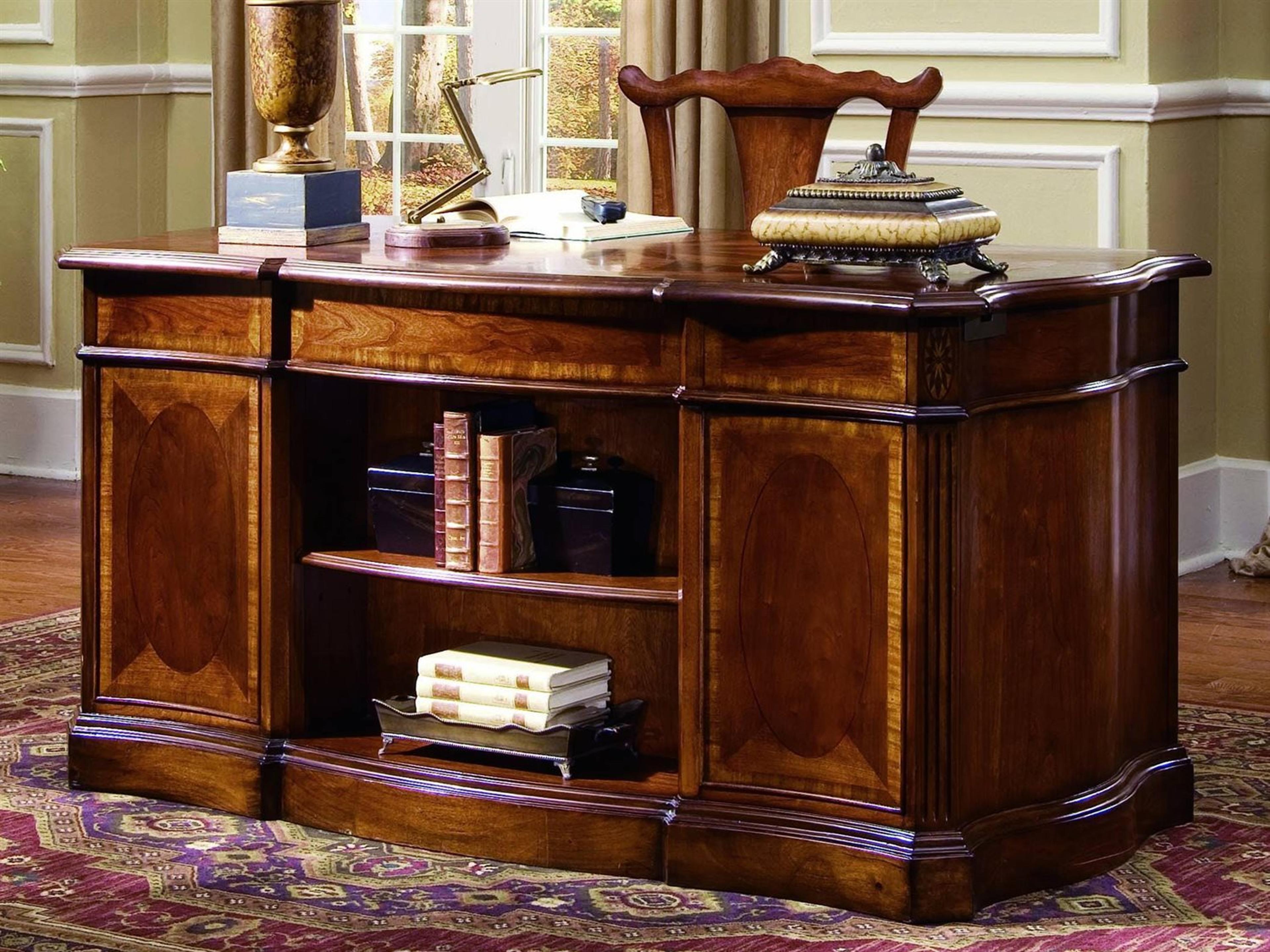 Luxecor Rich Cherry With Physical Distressing Wood Ash Executive Desk