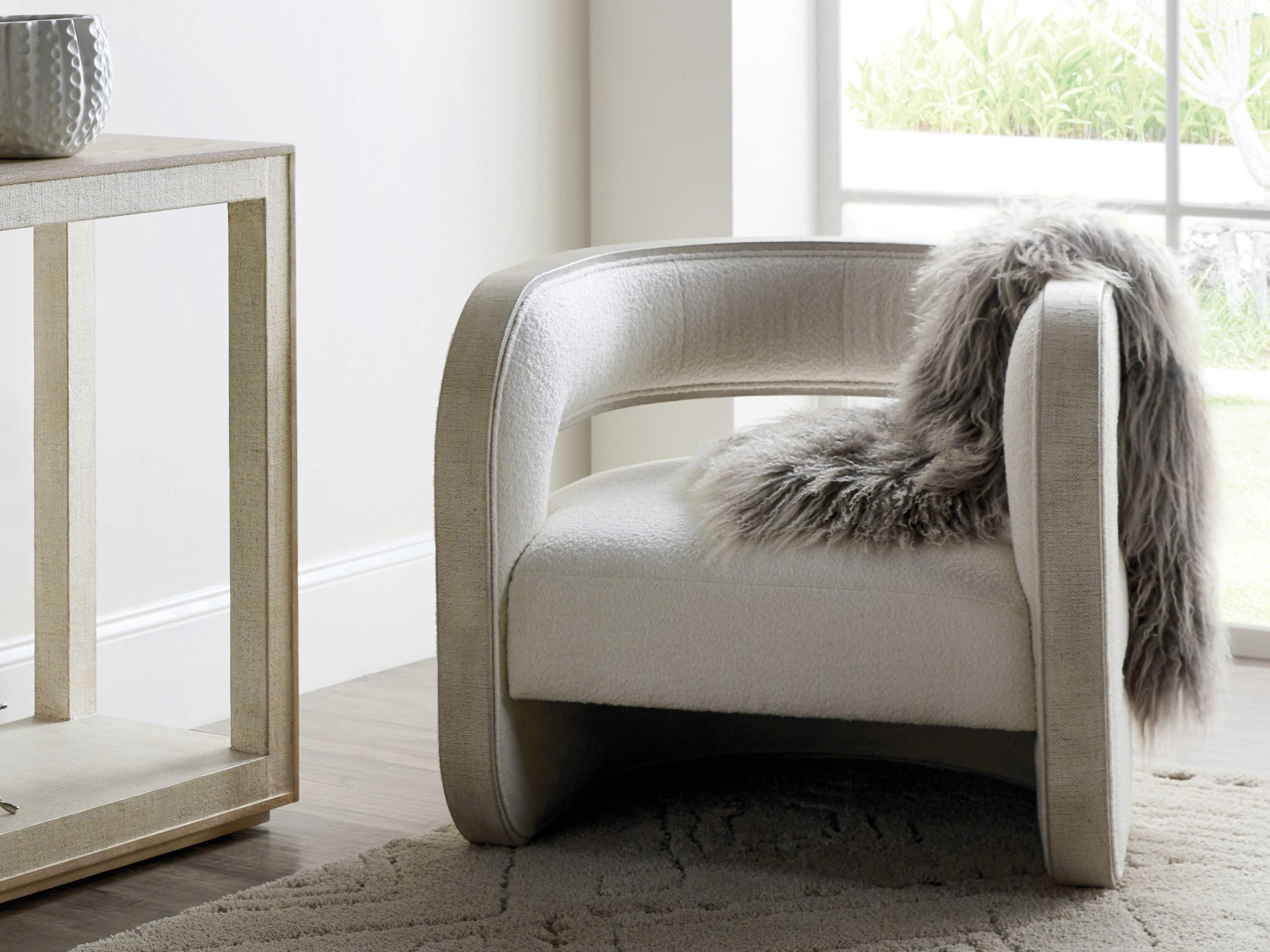 Luxecor Heritage White Fabric Accent Chair