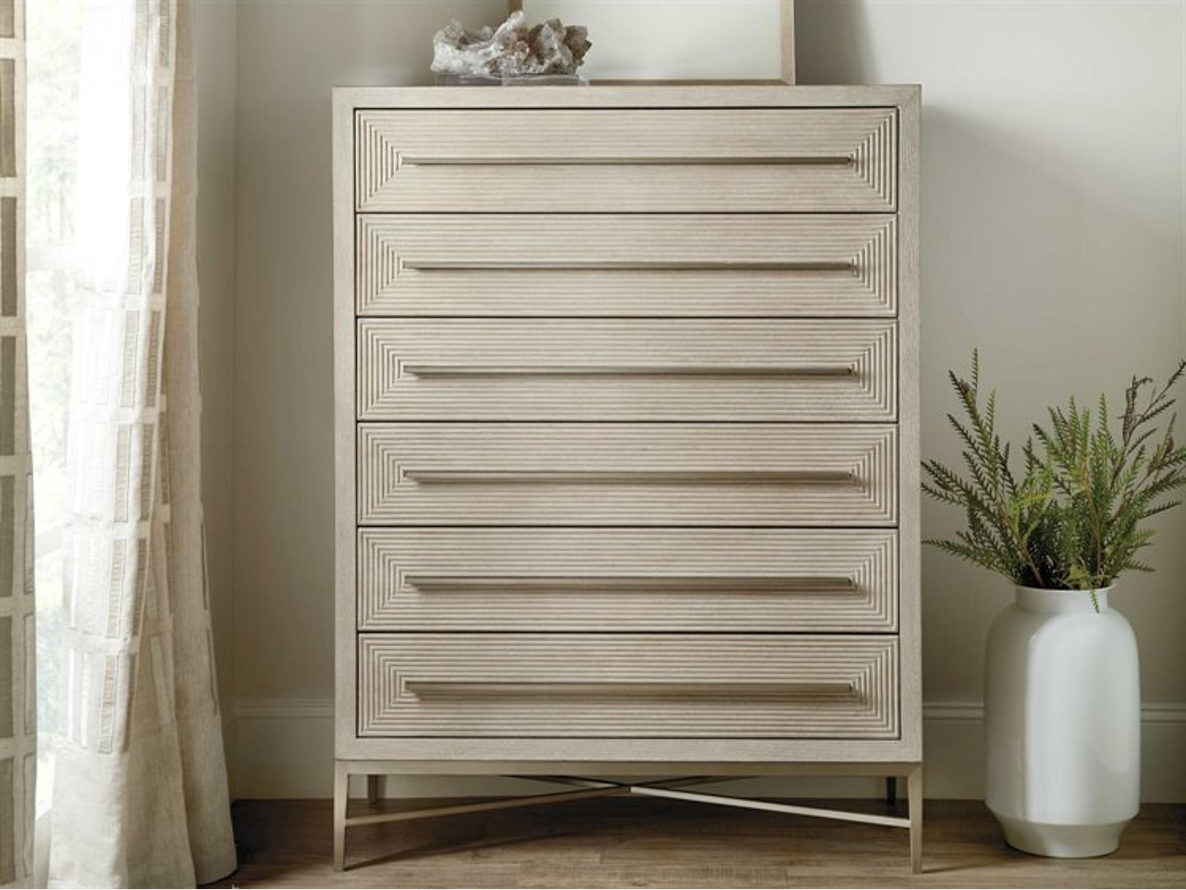 Luxecor Heritage 6-Drawers Terrain Champagne Oak Wood Accent Chest