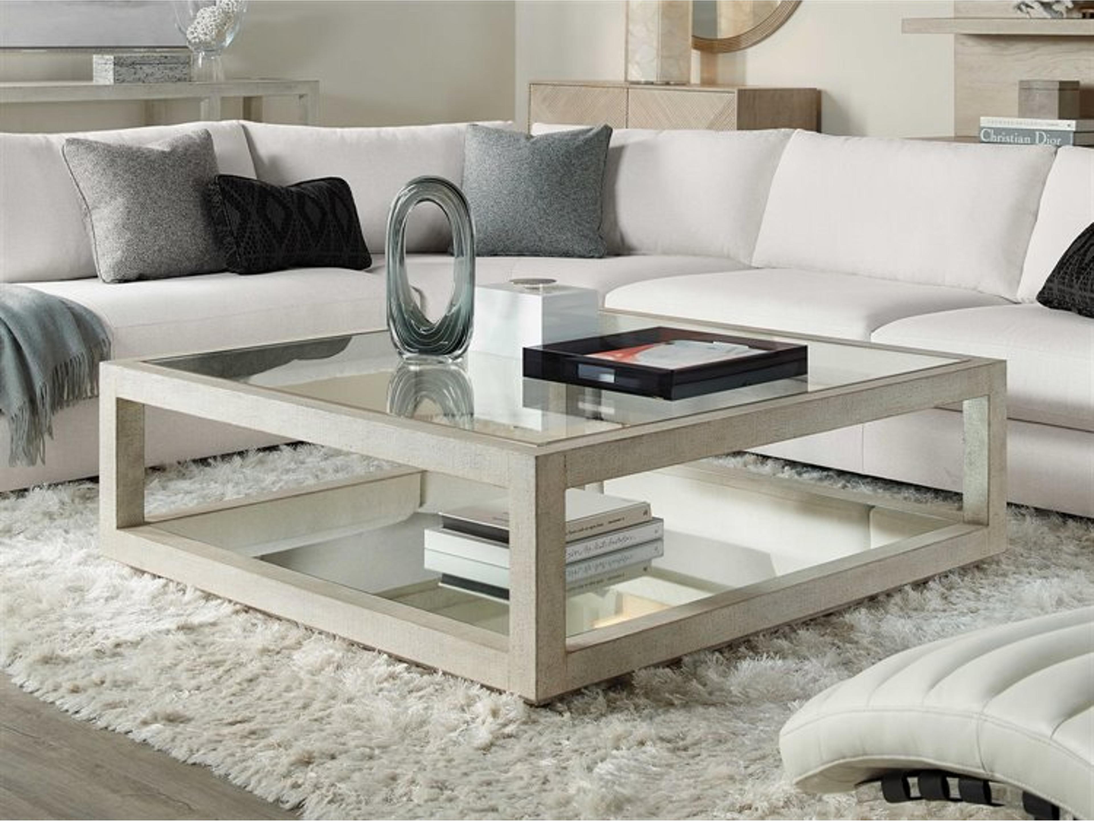 Luxecor Heritage Square Glass Pebble Beach Champagne Cocktail Table