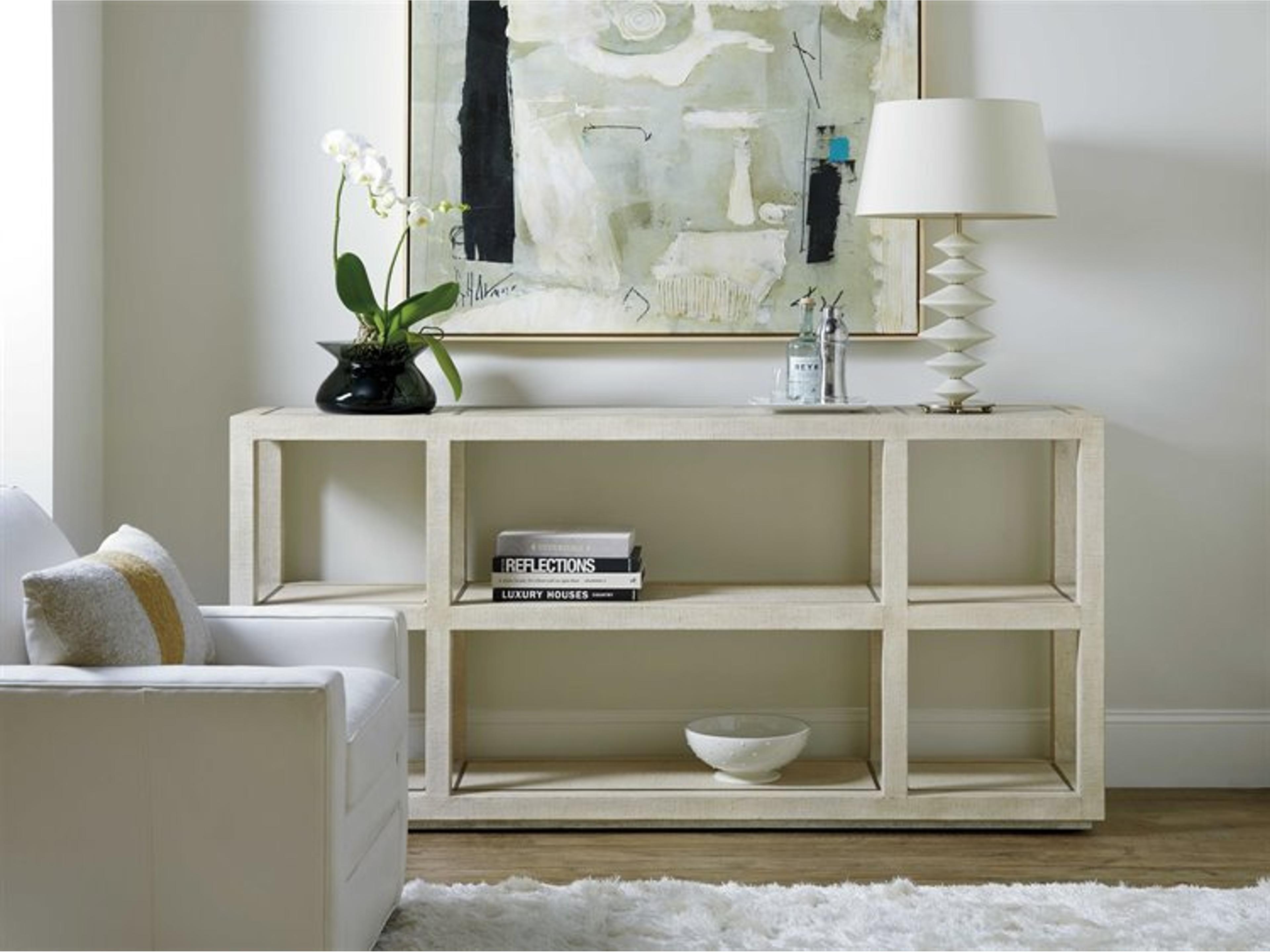 Hooker Furniture Cascade Rectangular Fabric Pebble Beach Champagne Console Table