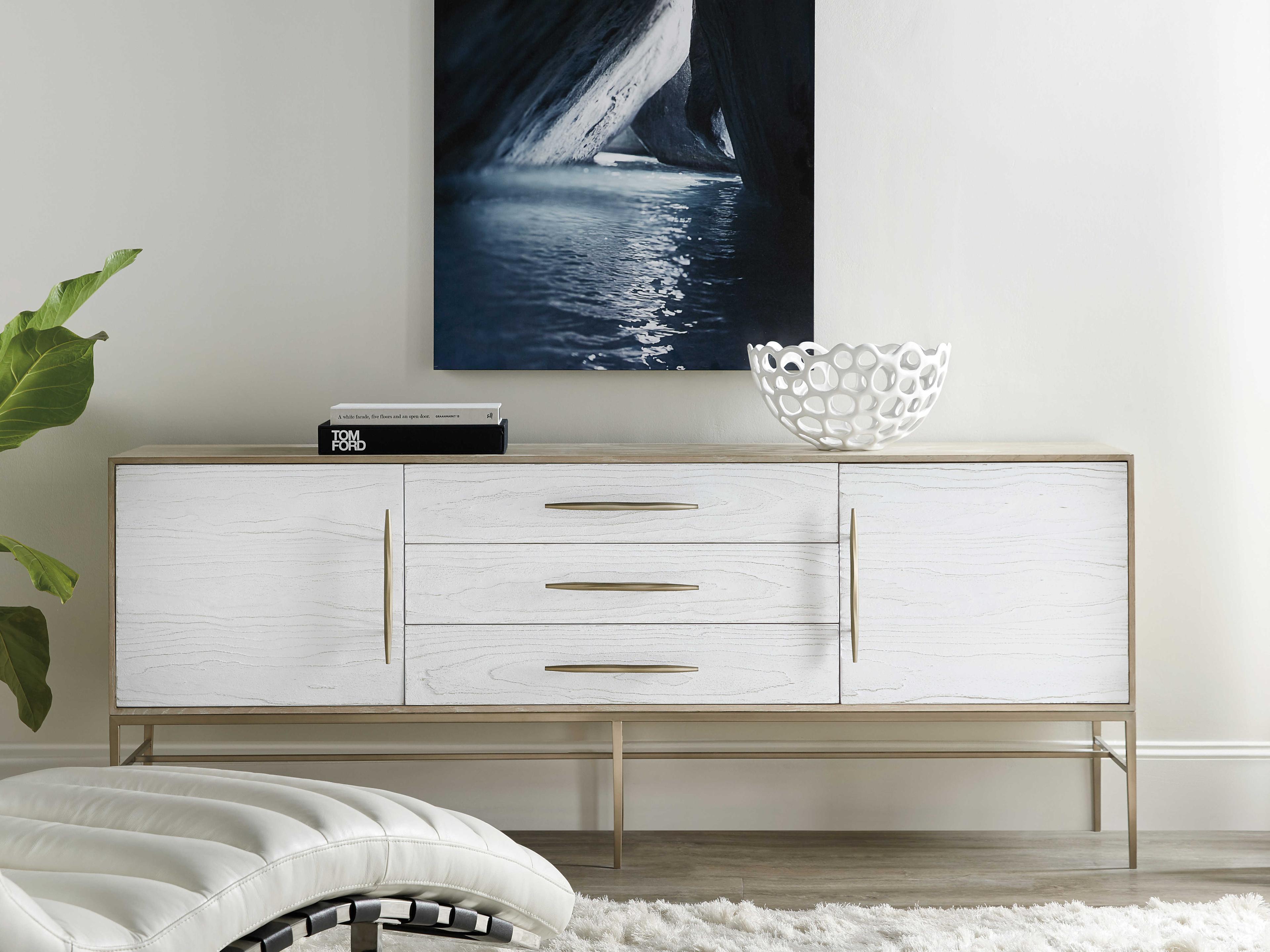 Luxecor Heritage 80" Oak Wood Terrain Chalk Champagne Media Console