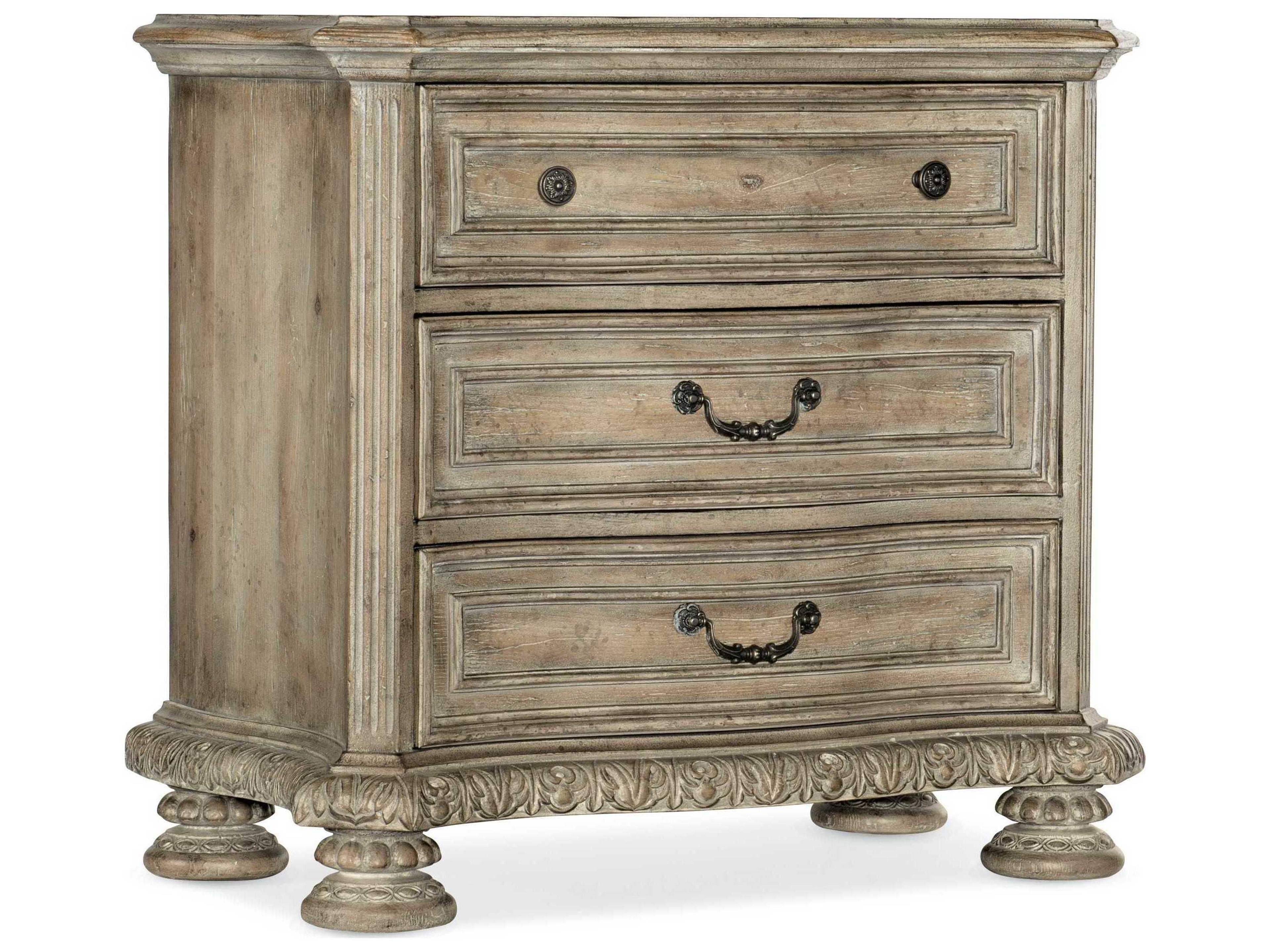 Heritage 3-Drawers Brown Ash Wood Nightstand