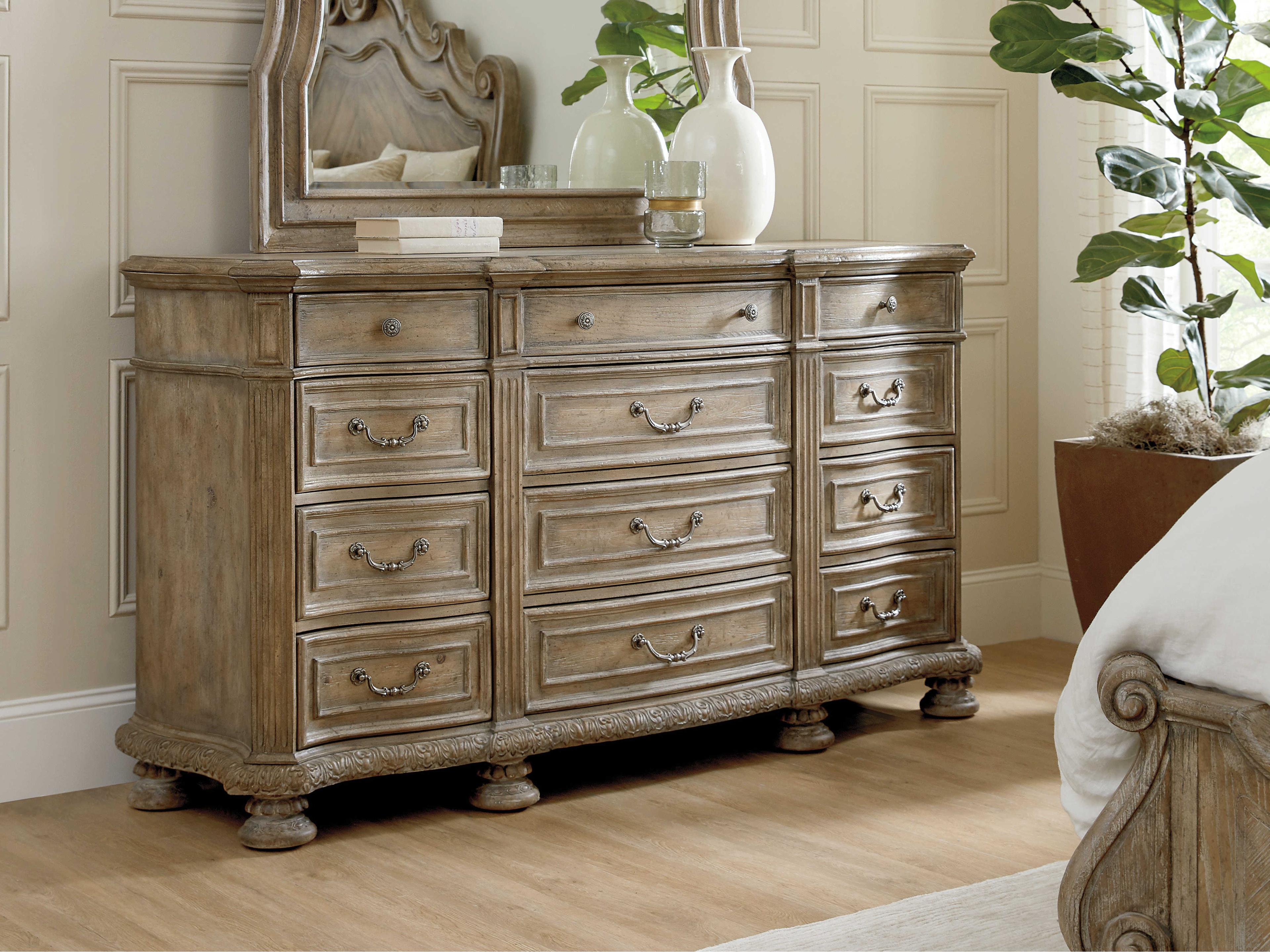 Luxecor Heritage 12-Drawers Brown Ash Wood Dresser