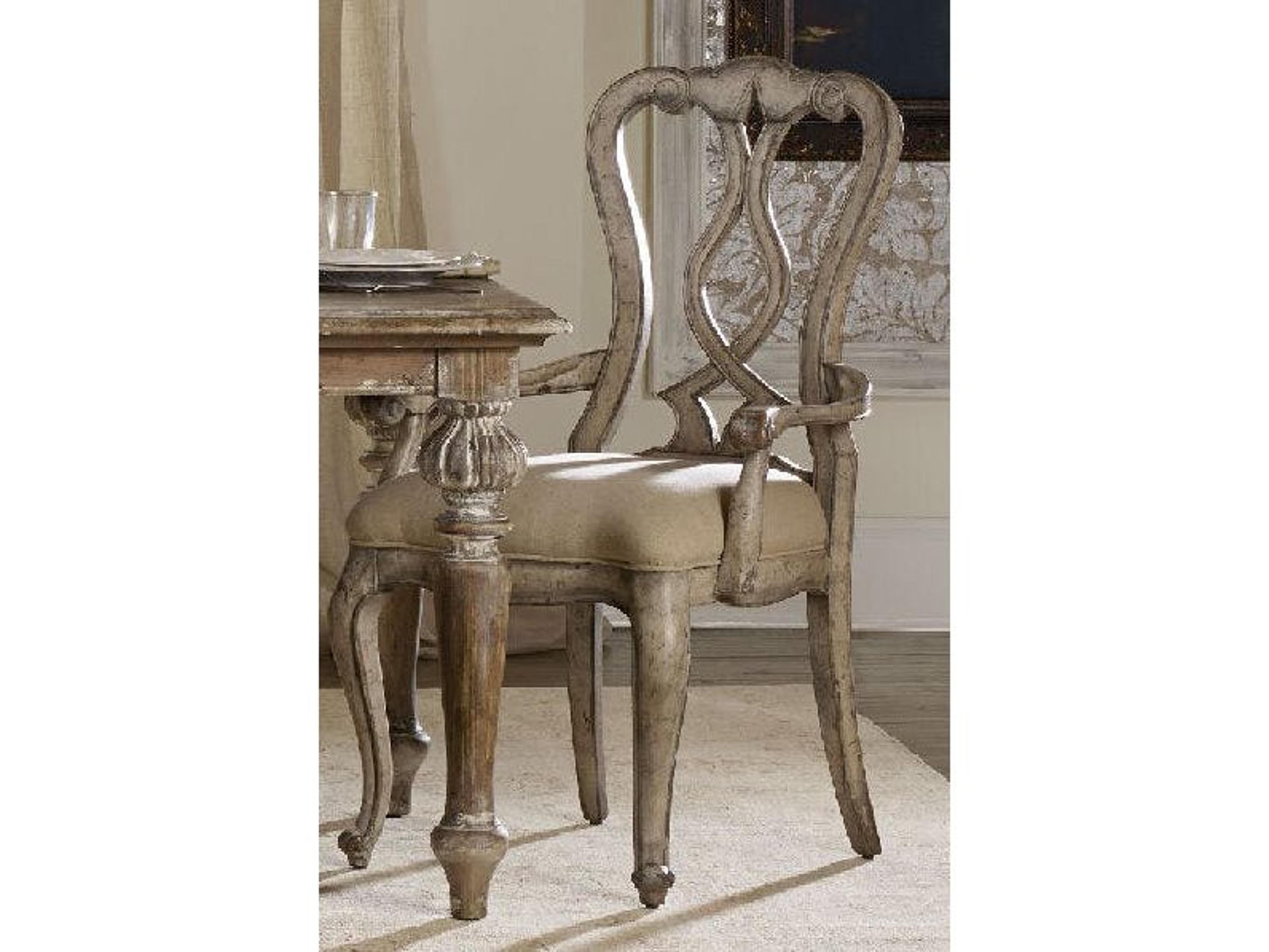 Luxecor Heritage Rubberwood White Upholstered Arm Dining Chair