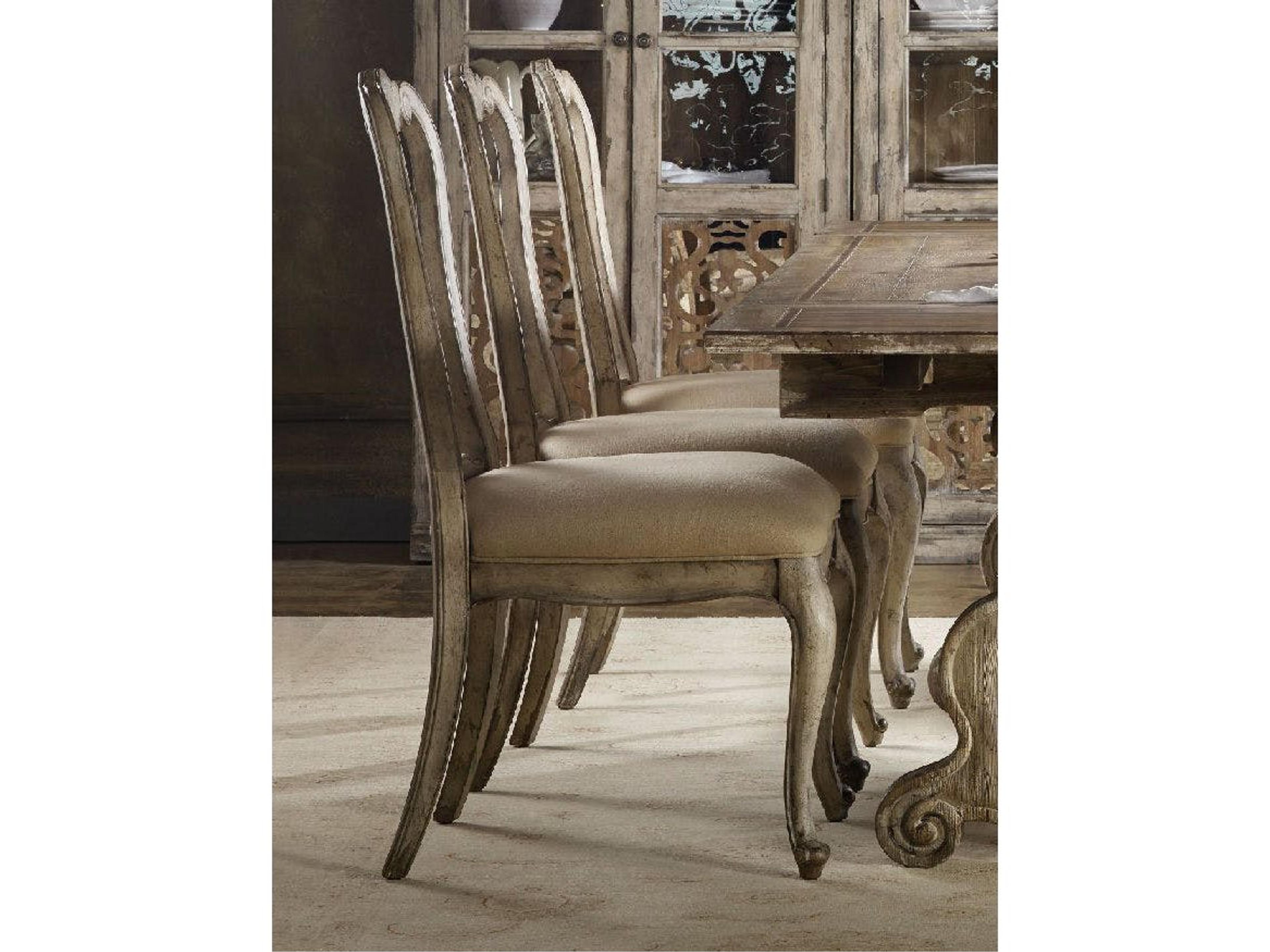 Luxecor Heritage Rubberwood White Upholstered Side Dining Chair