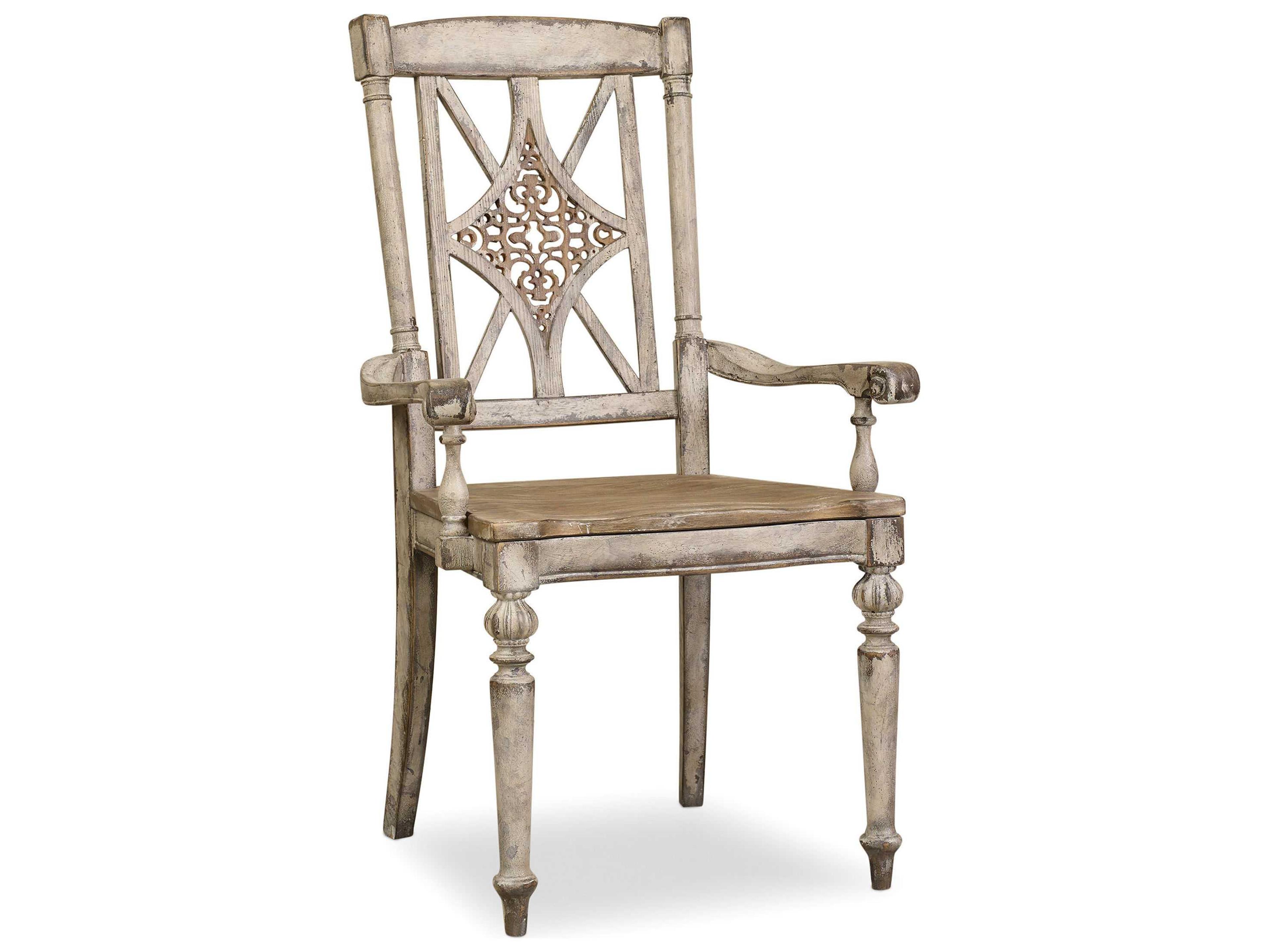 Heritage Rubberwood White Arm Dining Chair