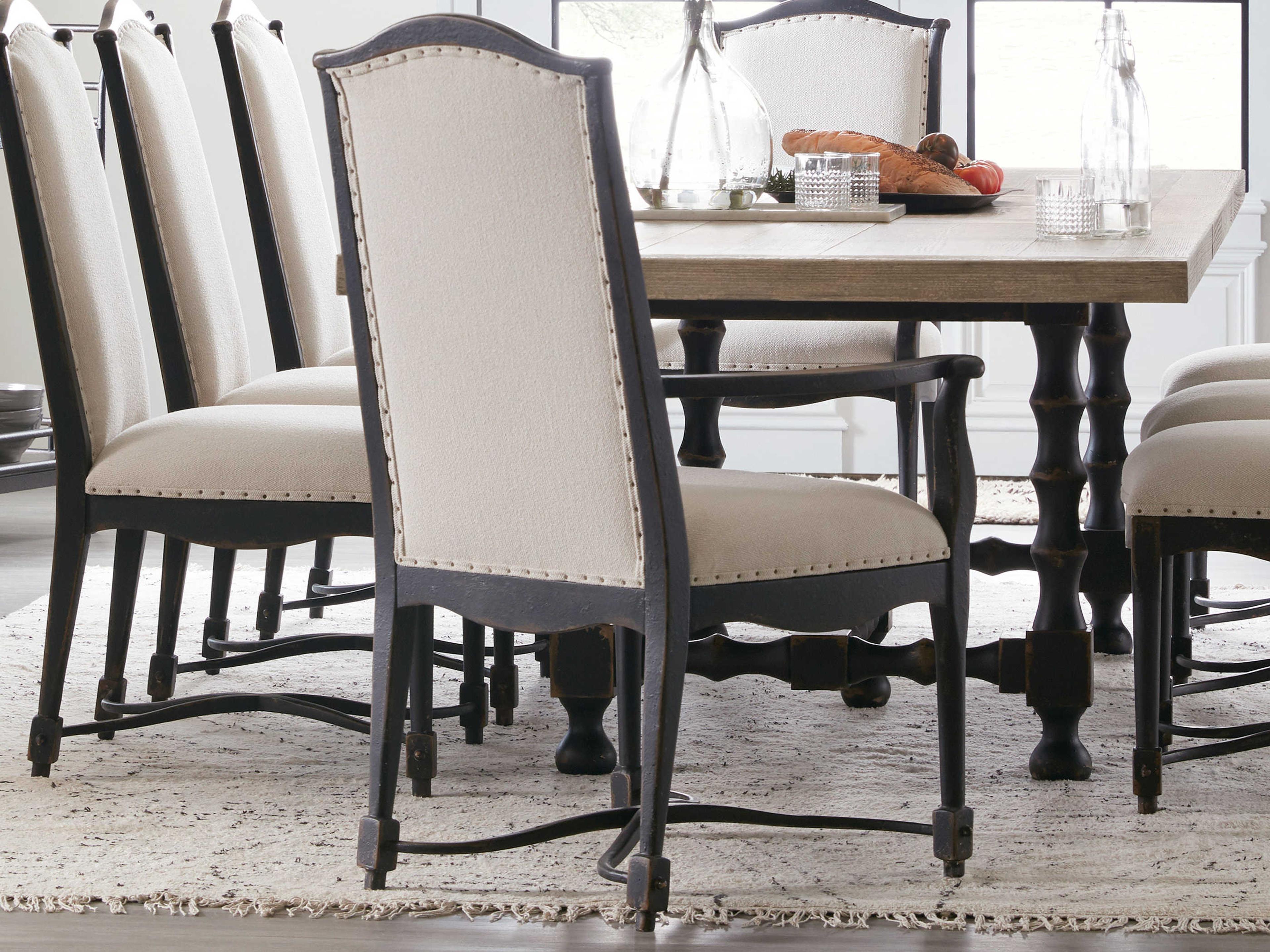 Luxecor Heritage White Upholstered Arm Dining Chair