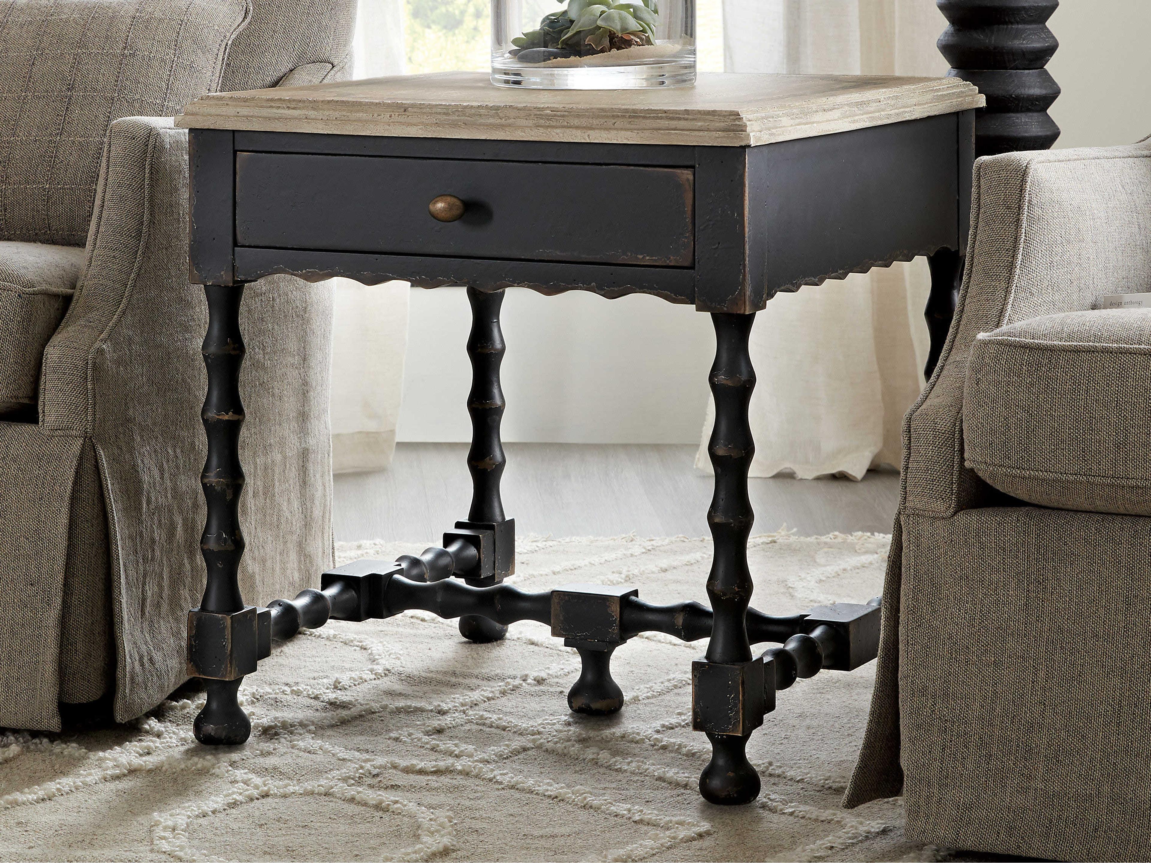 Hooker Furniture Ciao Bella Square Wood Black End Table
