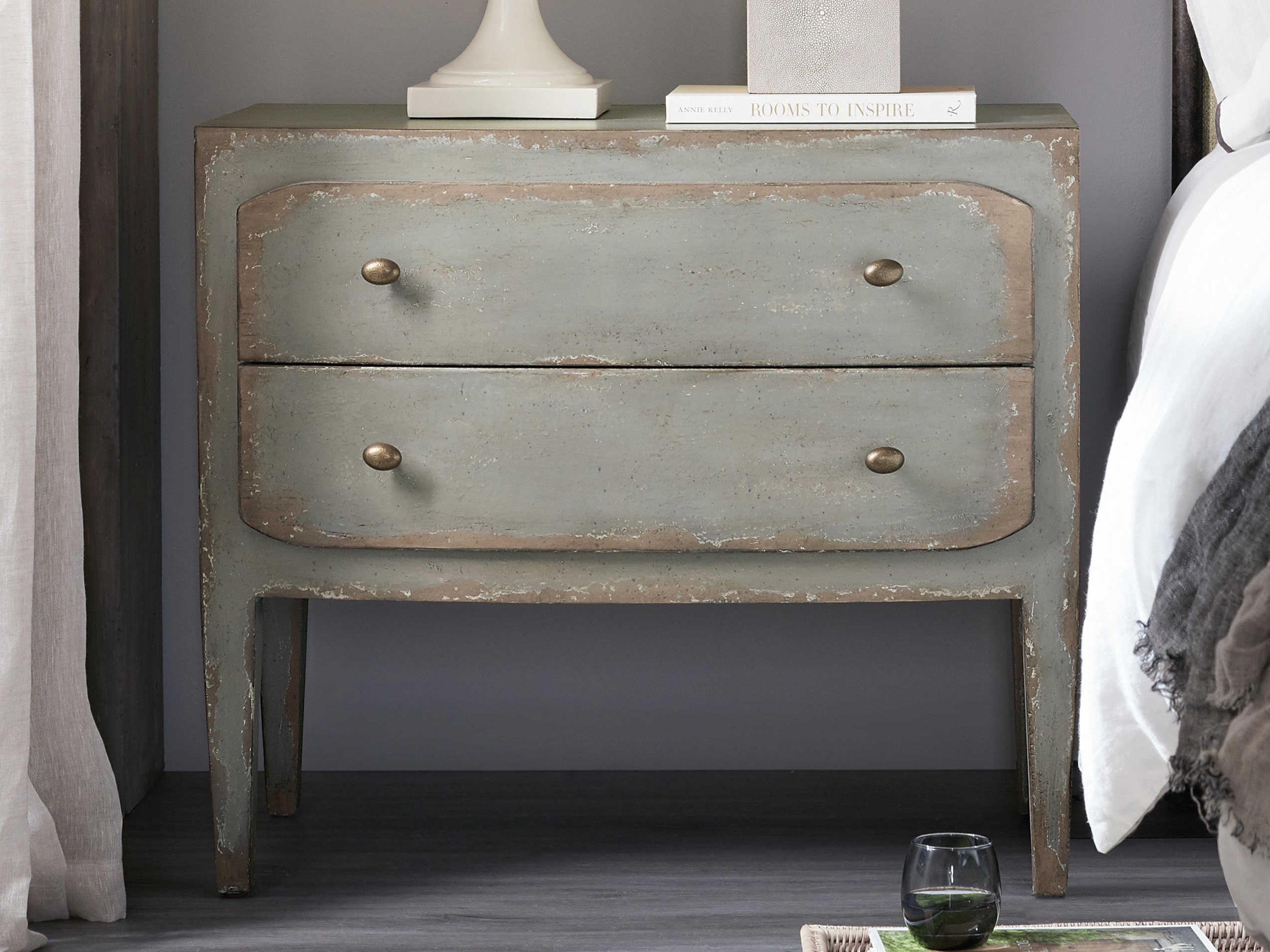 Luxecor Heritage 2-Drawers Hardwood Nightstand