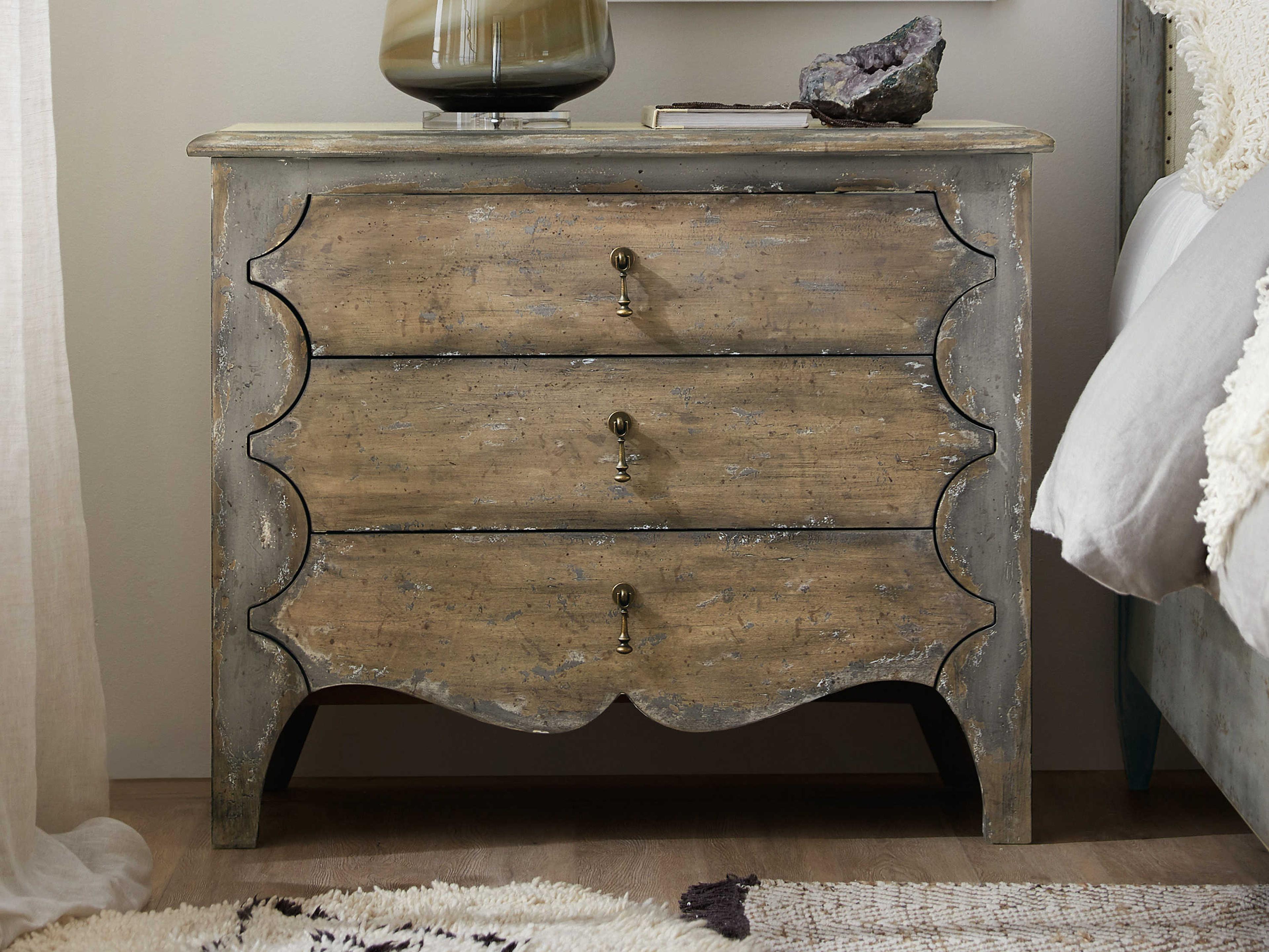 Luxecor Heritage 3-Drawers Brown Hardwood Chest Nightstand