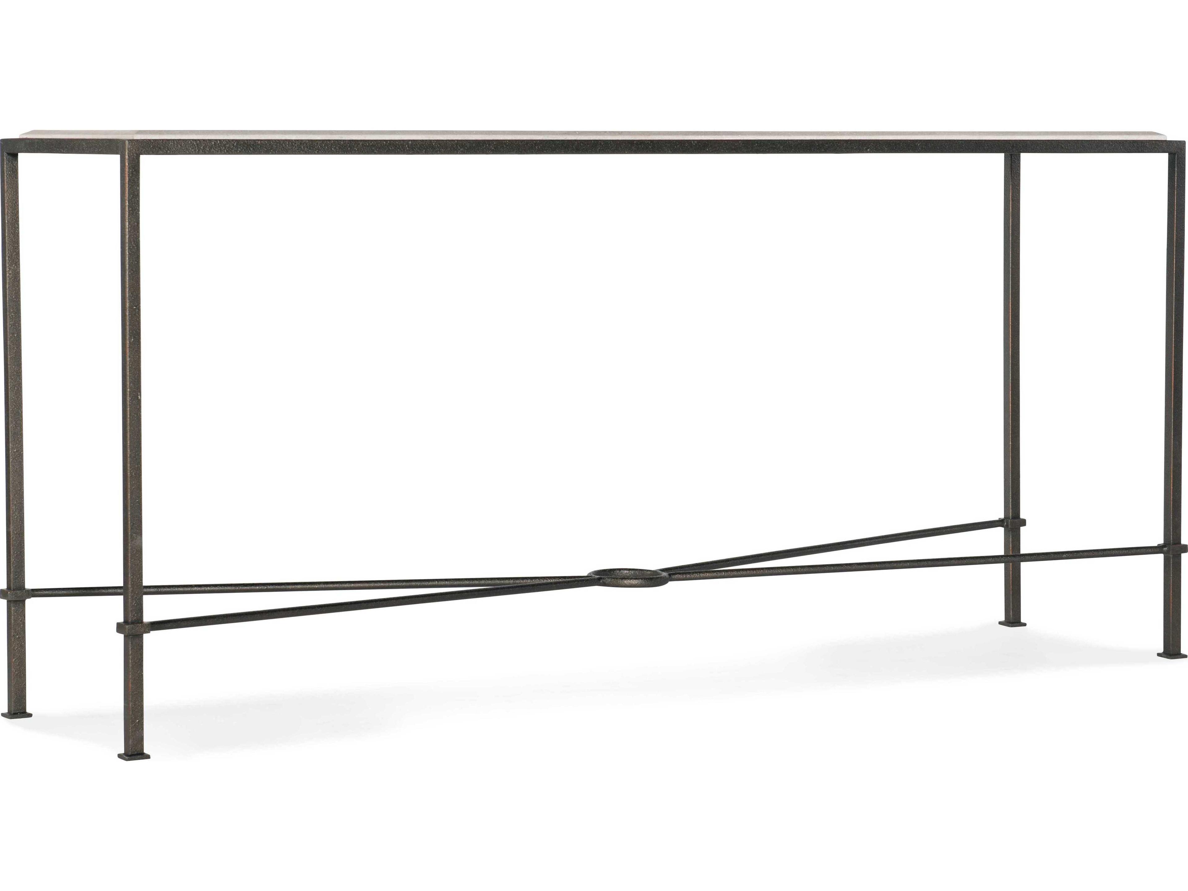 Rectangular Creamy Beige Marble Gray Console Table