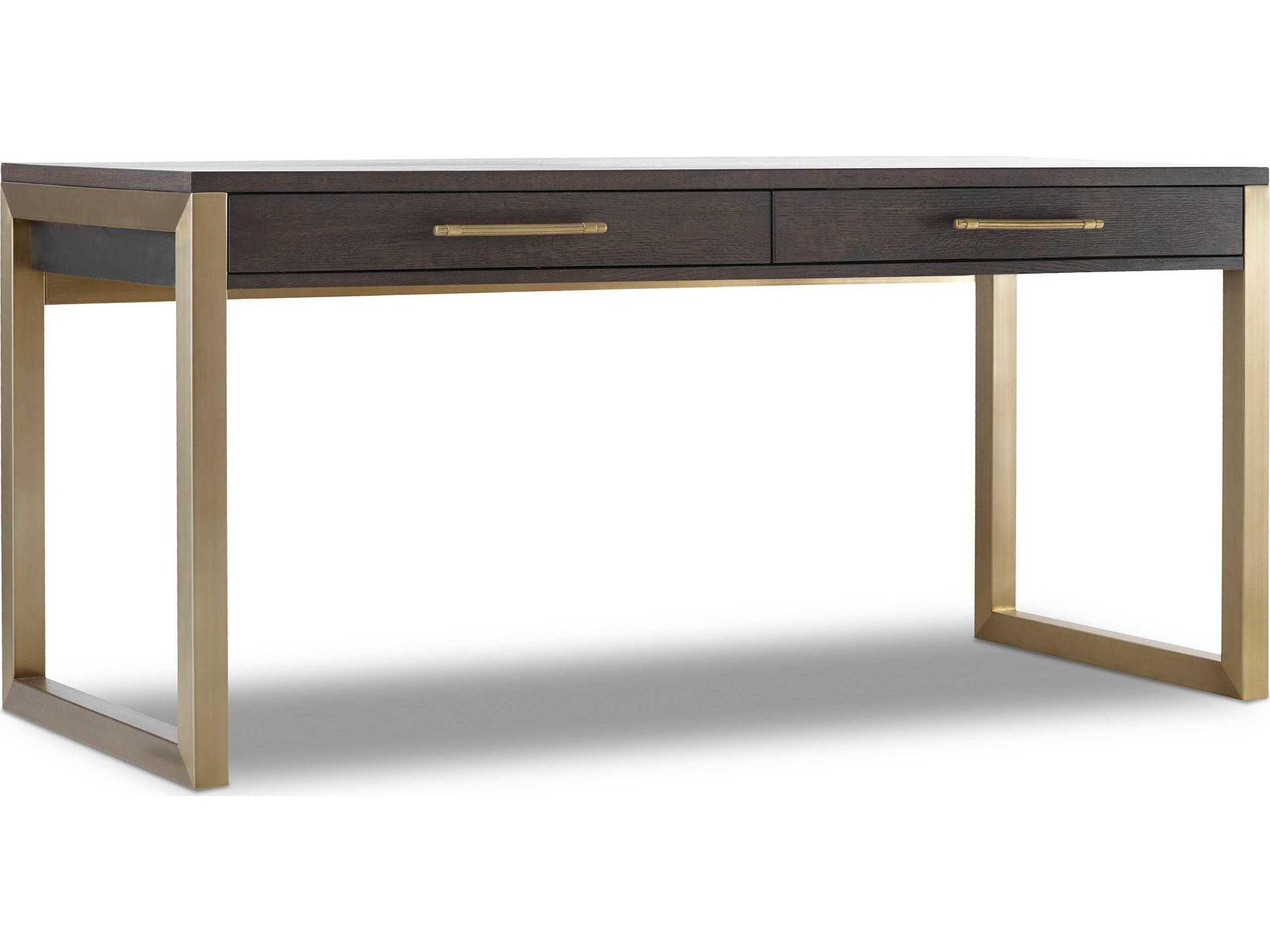 Curata Freestanding Midnight Brown Oak Wood Secretary Desk