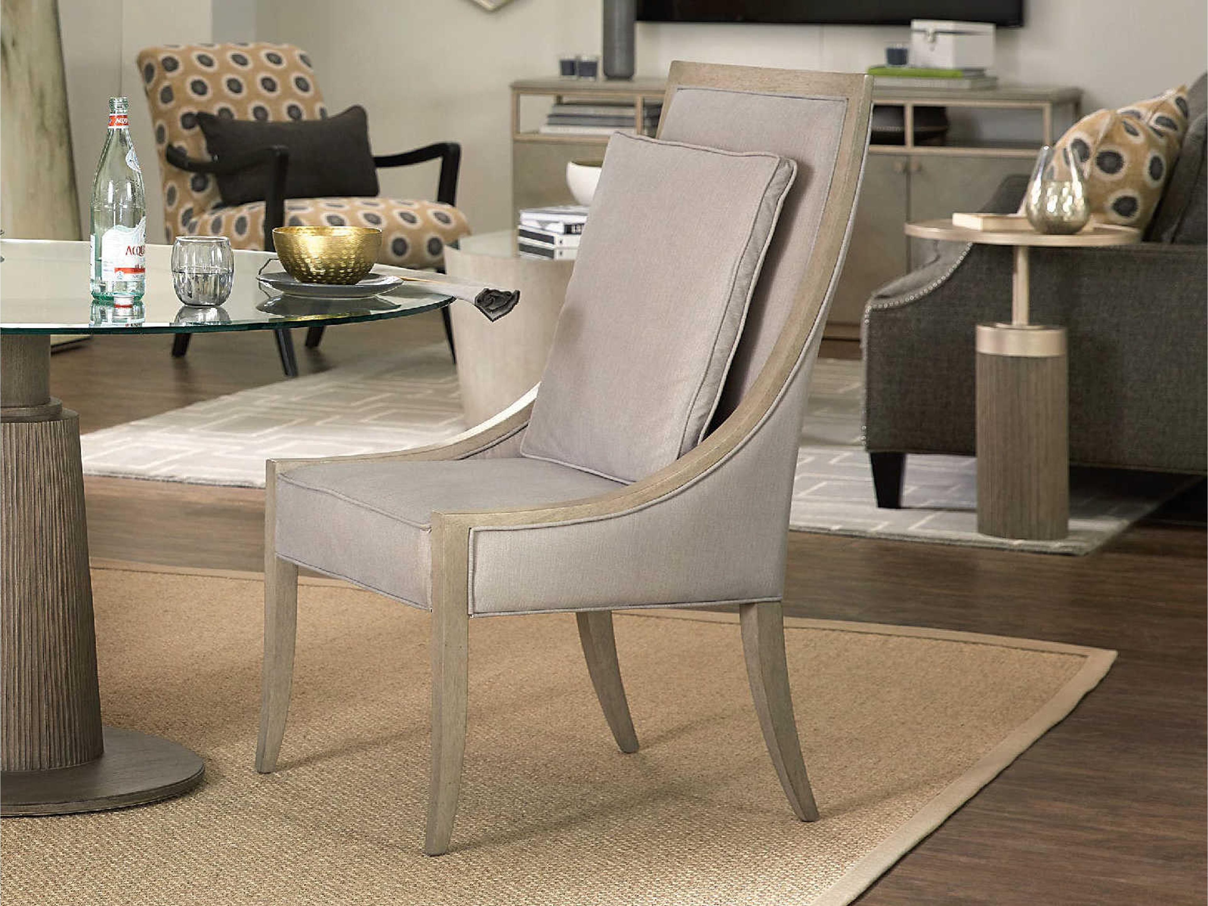 Luxecor Heritage Rubberwood Gray Upholstered Side Dining Chair
