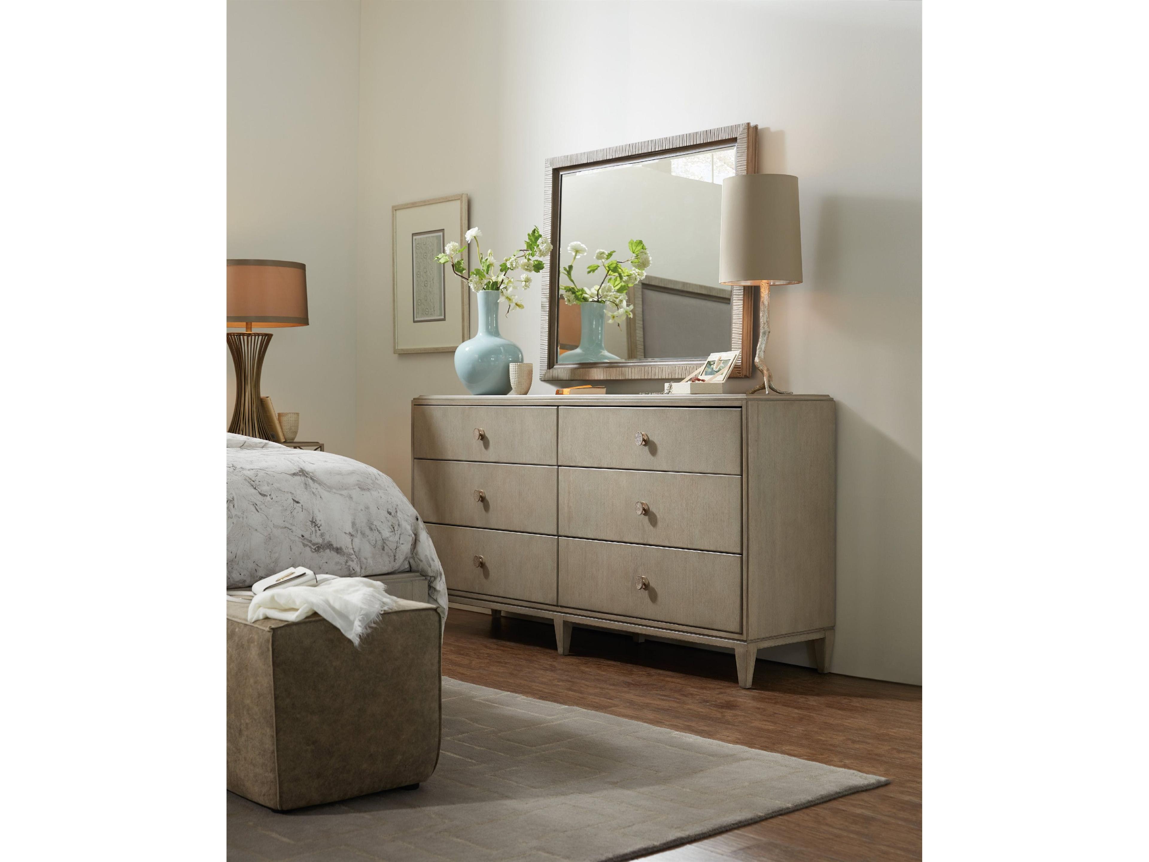 Elixir 6-Drawer Dresser in Serene Gray Beige Finish