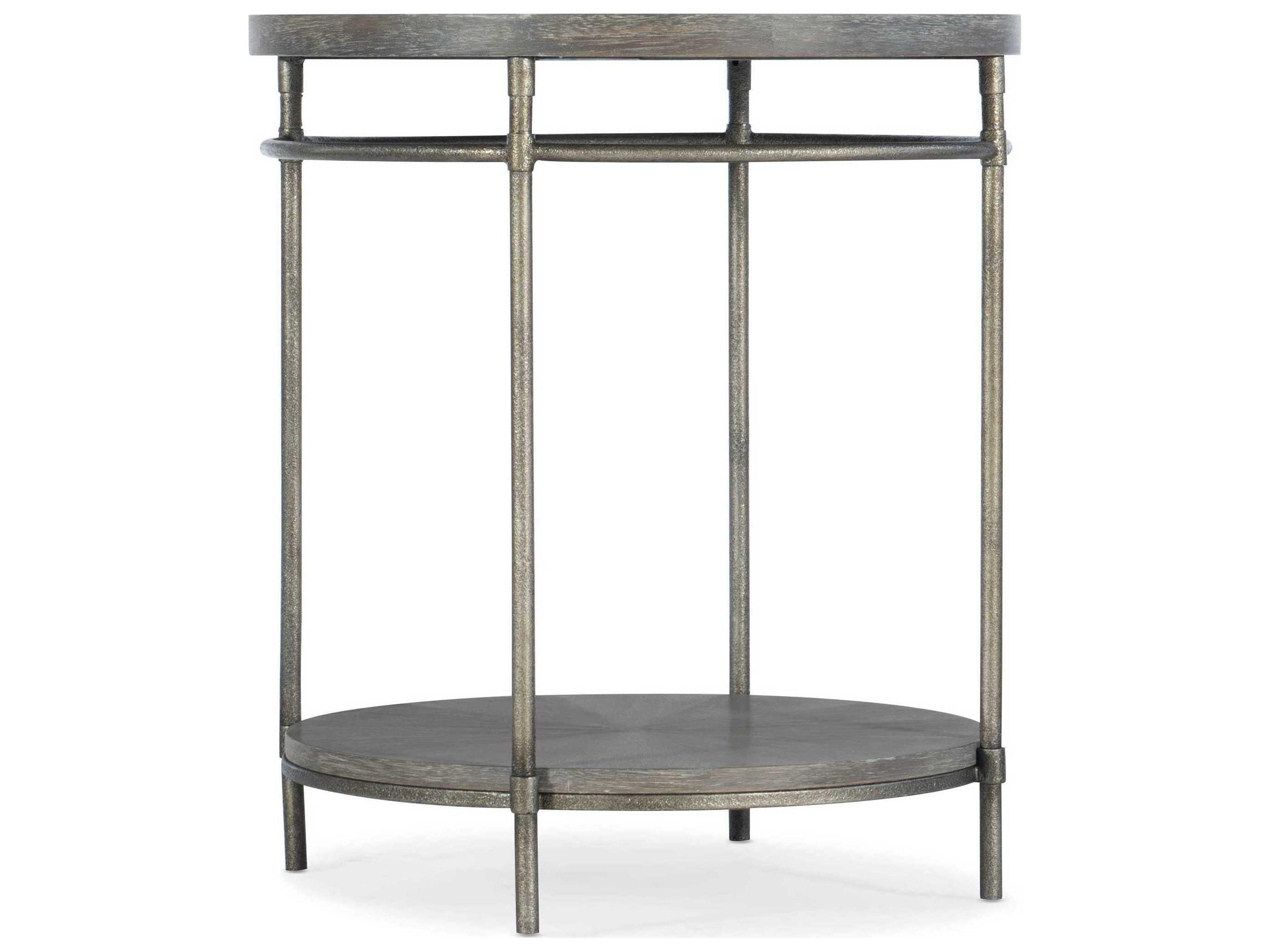 Hooker Furniture Round Wood Natural Golden Brown End Table