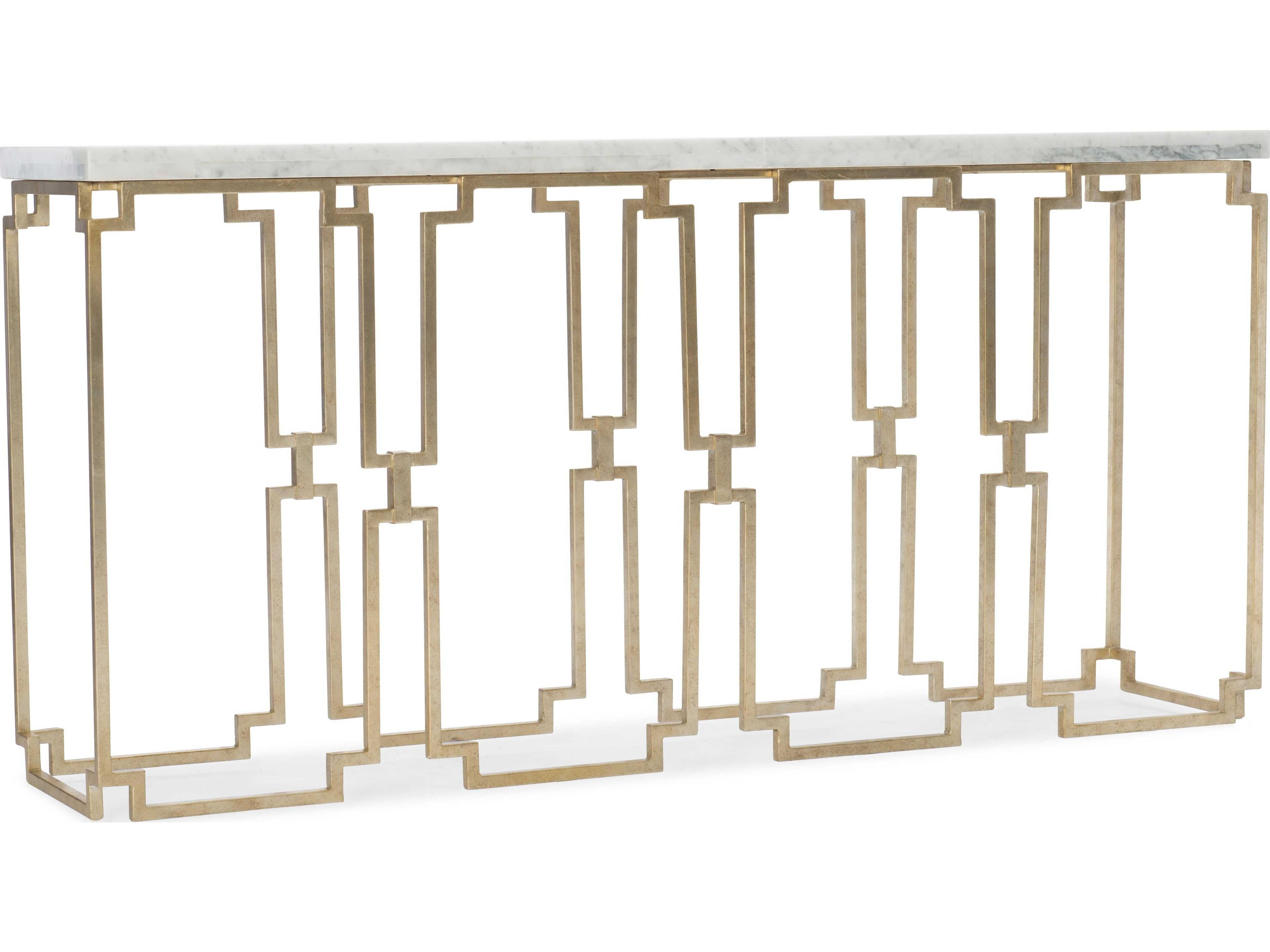 Luxecor Evermore Rectangular Kala White Marble Gold Console Table