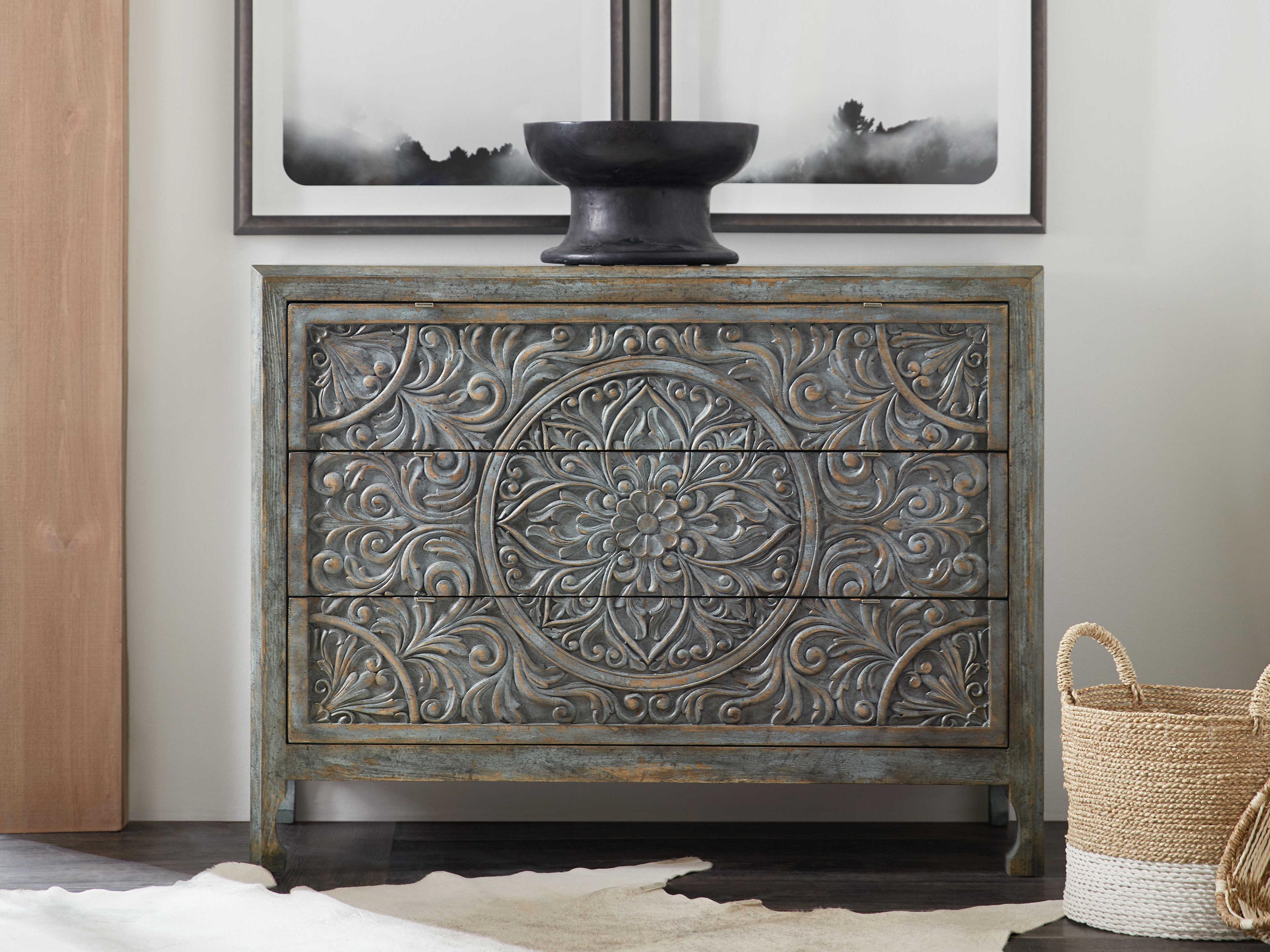 Luxecor Heritage 3-Drawers Blue Hardwood Accent Chest