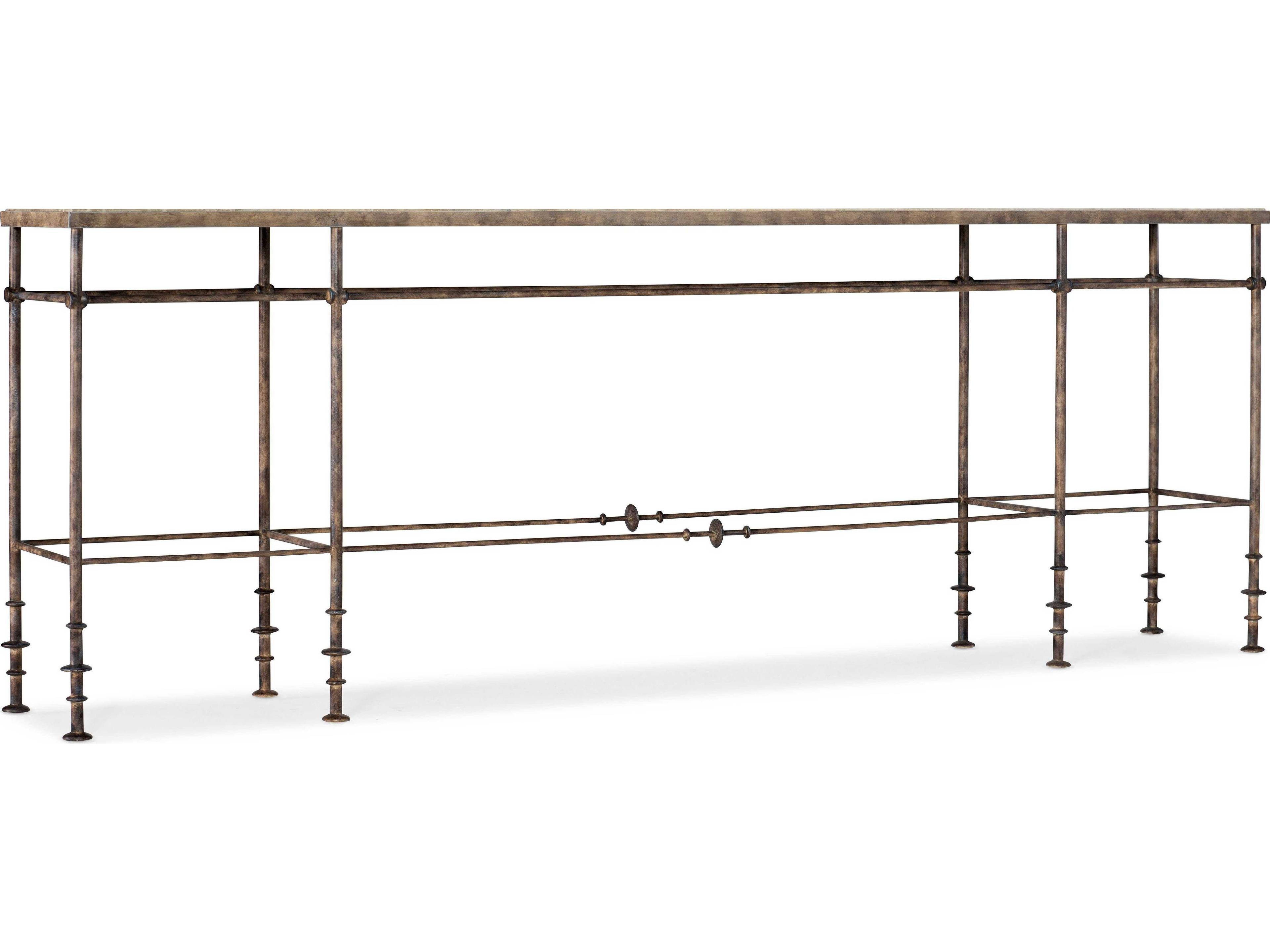 La Grange St James Metal and Stone Console in Black