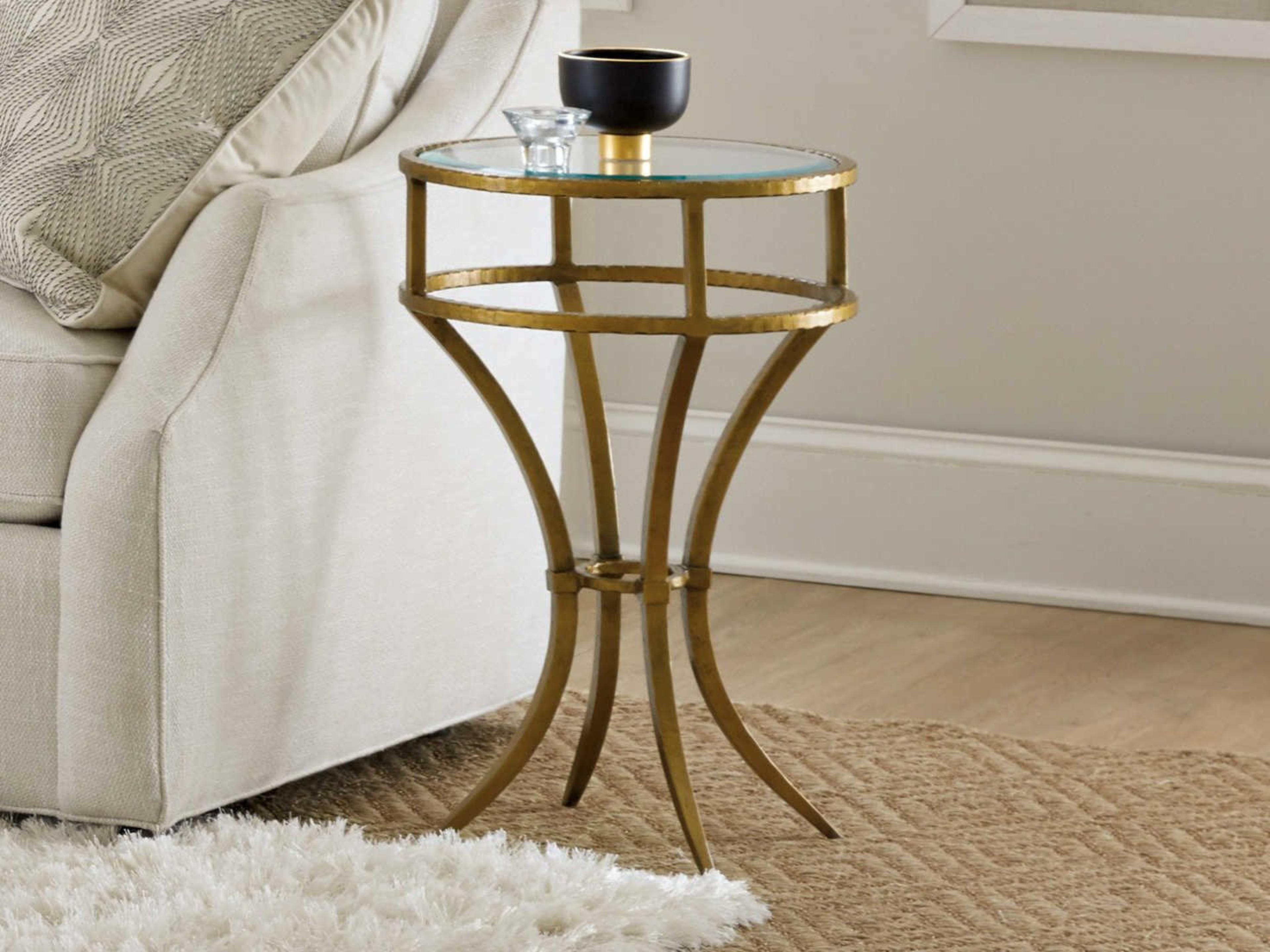 Hooker Furniture Laureng Martini Round Glass Golds End Table