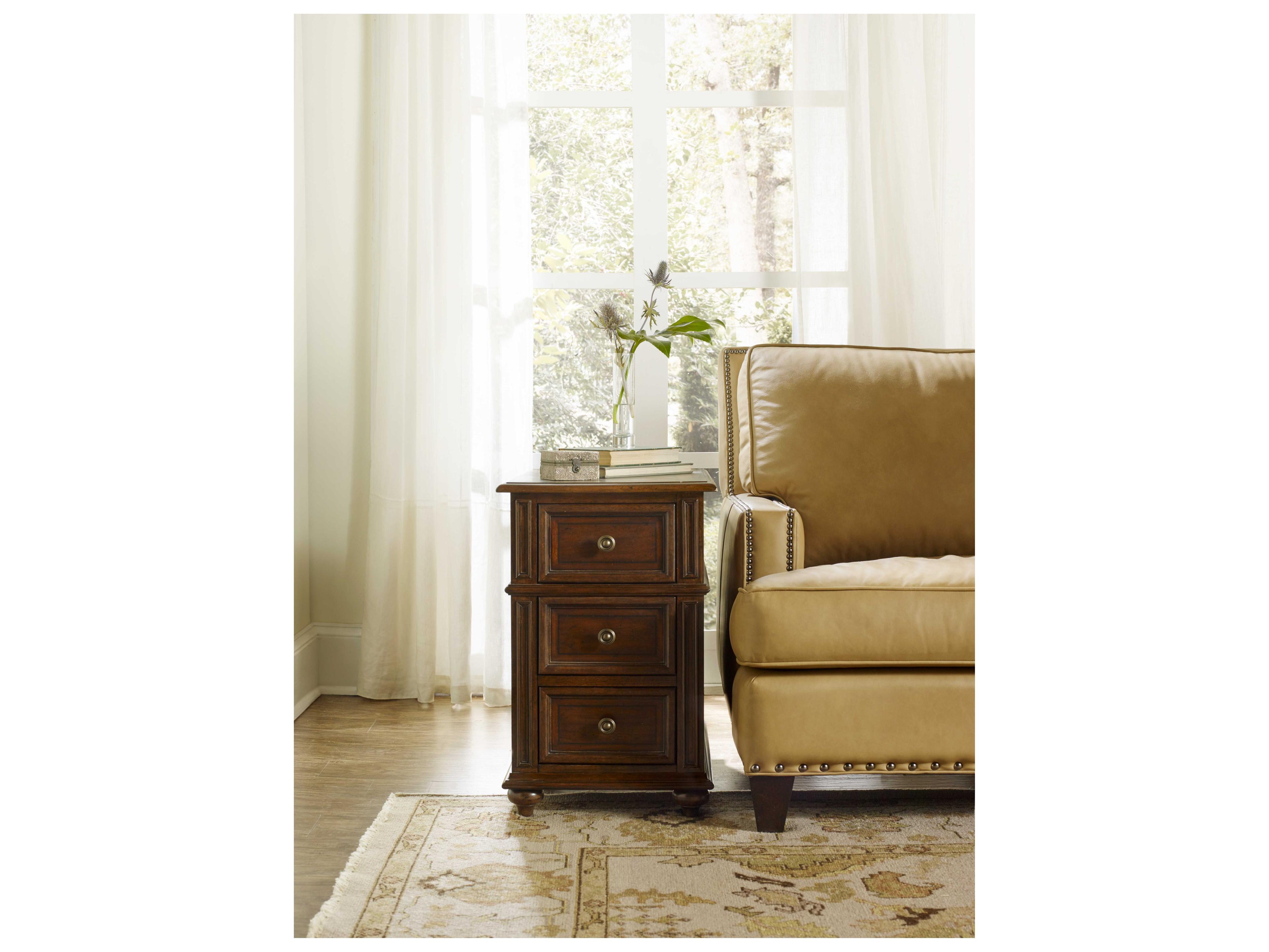 Luxecor Heritage Chairside Rectangular Features A Rich Dark Wood End Table