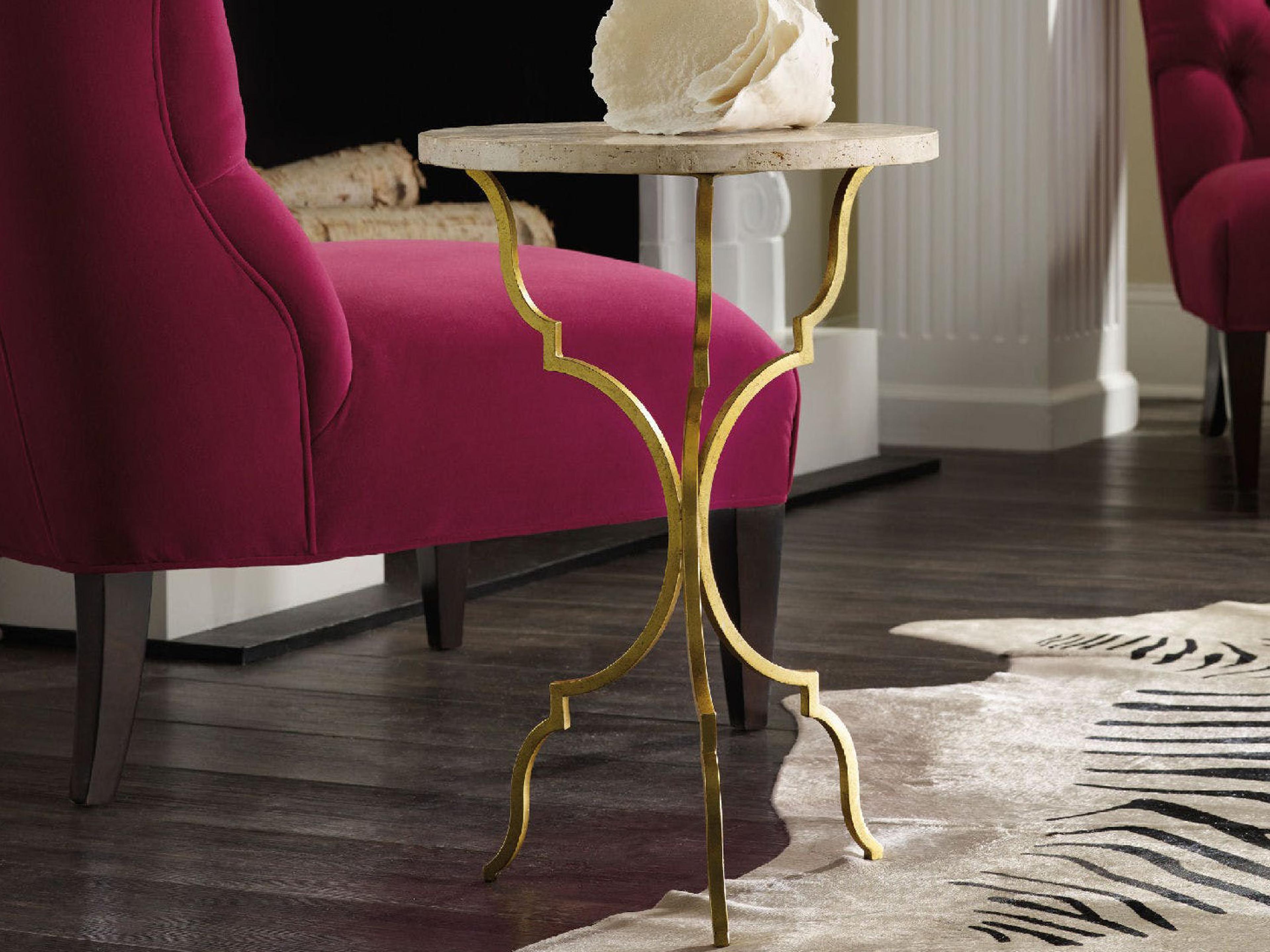 Hooker Furniture Round Stone Gold End Table