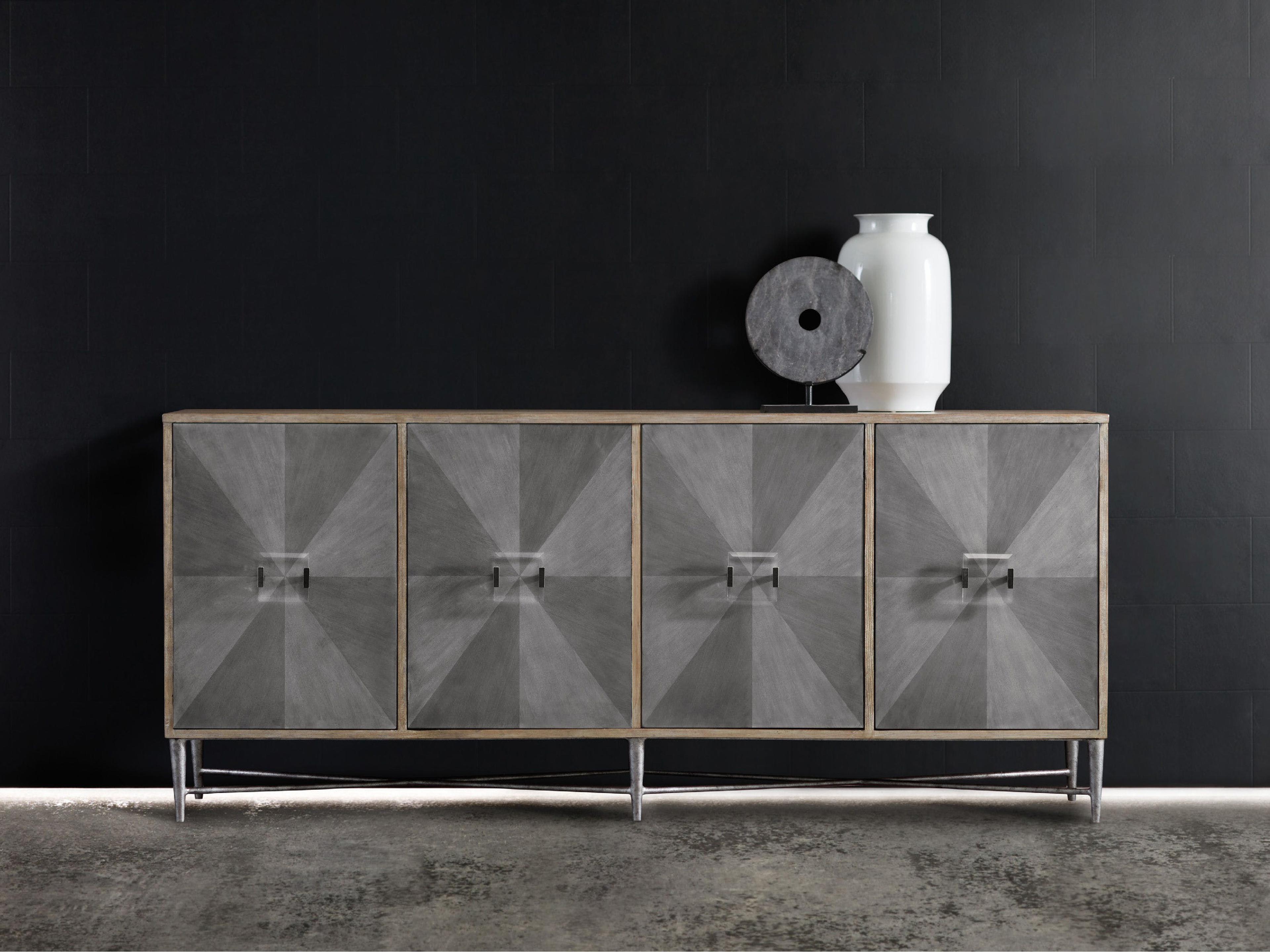 Hooker Furniture Melange Zola 86" Elm Wood Gray Credenza Sideboard