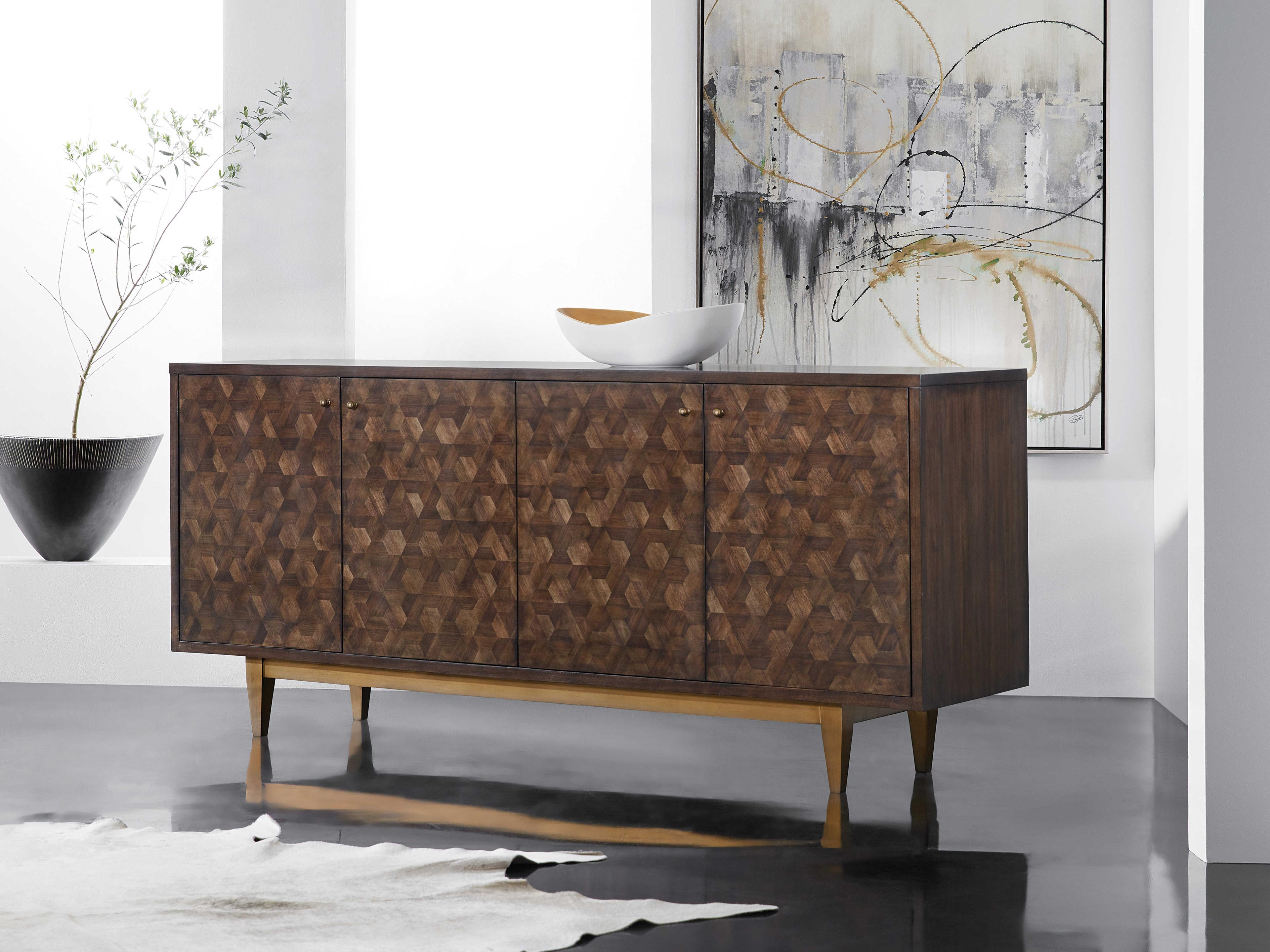 Hooker Furniture Melange Alpine 78" Hardwood Wood Credenza Sideboard