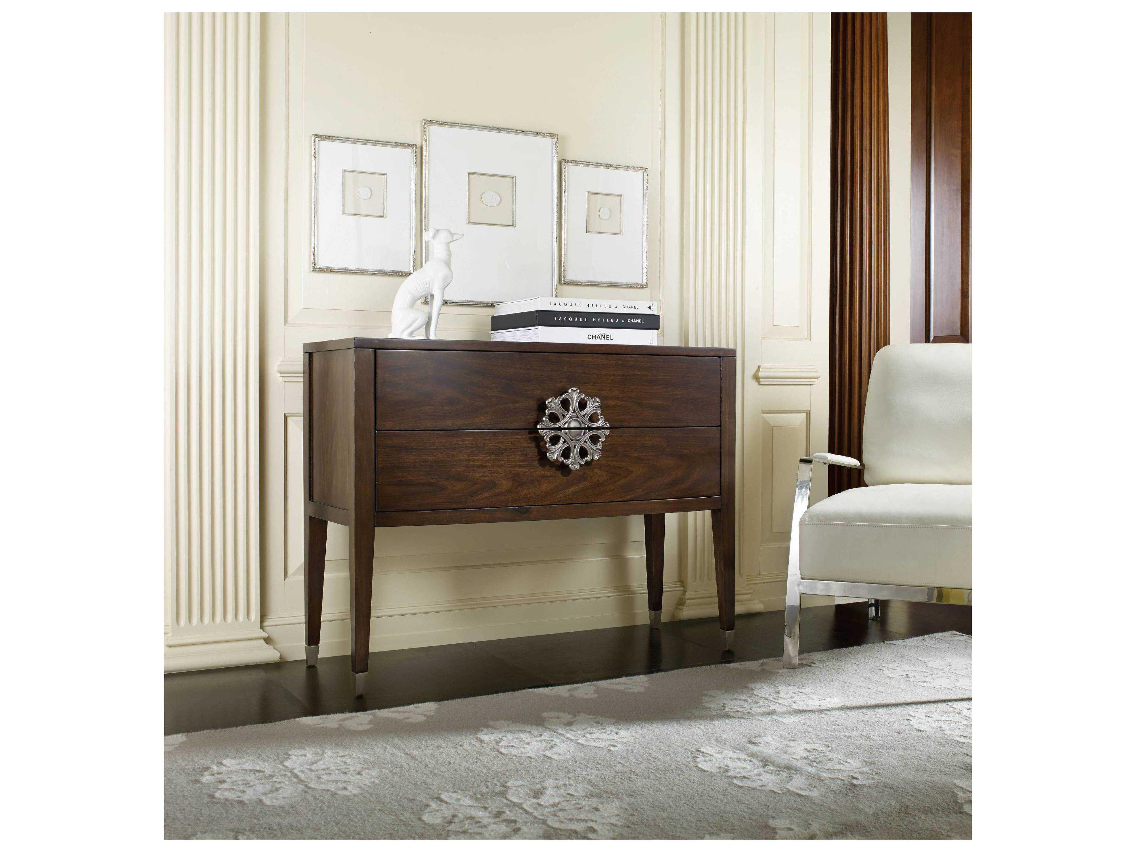 Luxecor Heritage Medallion Rectangular Dark Wood Console Table