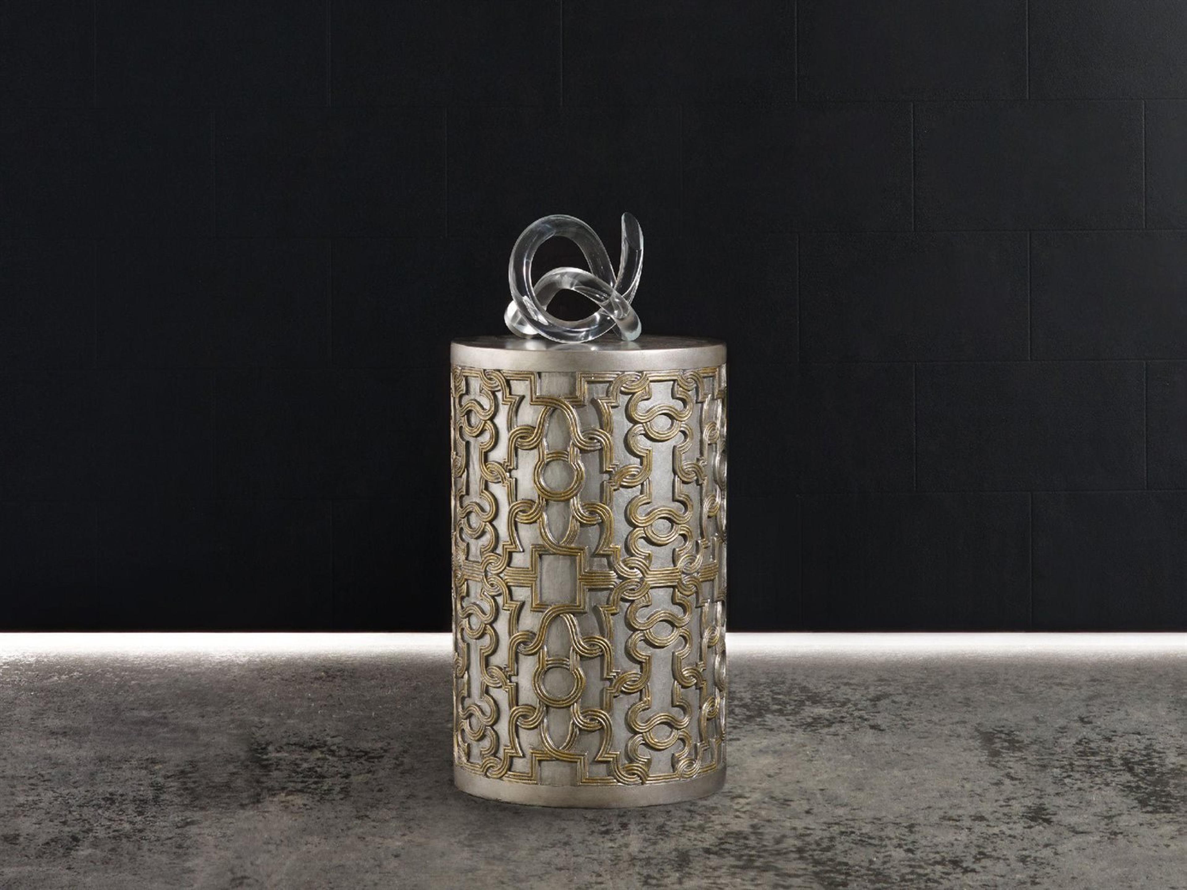 Luxecor Heritage Round Wood Gold End Table