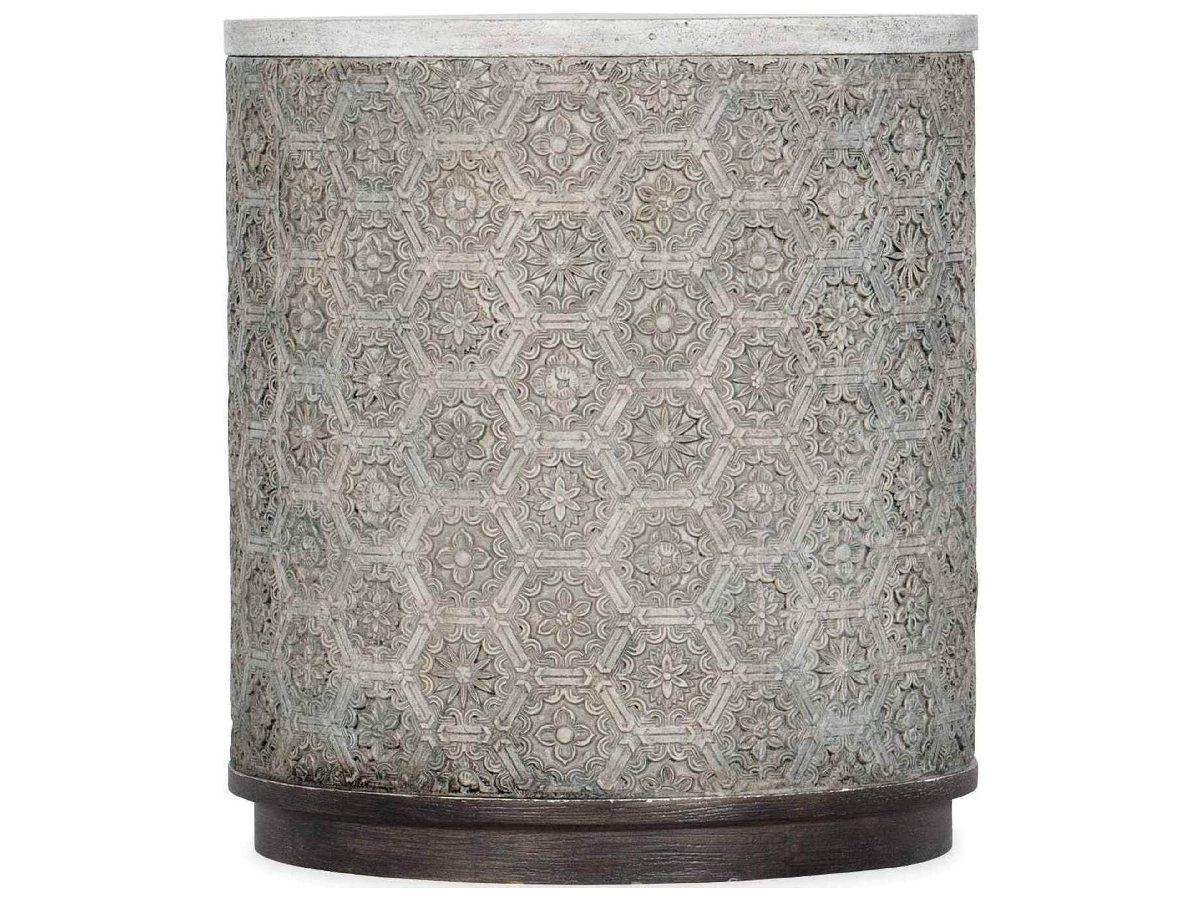 Heritage Round Gray End Table
