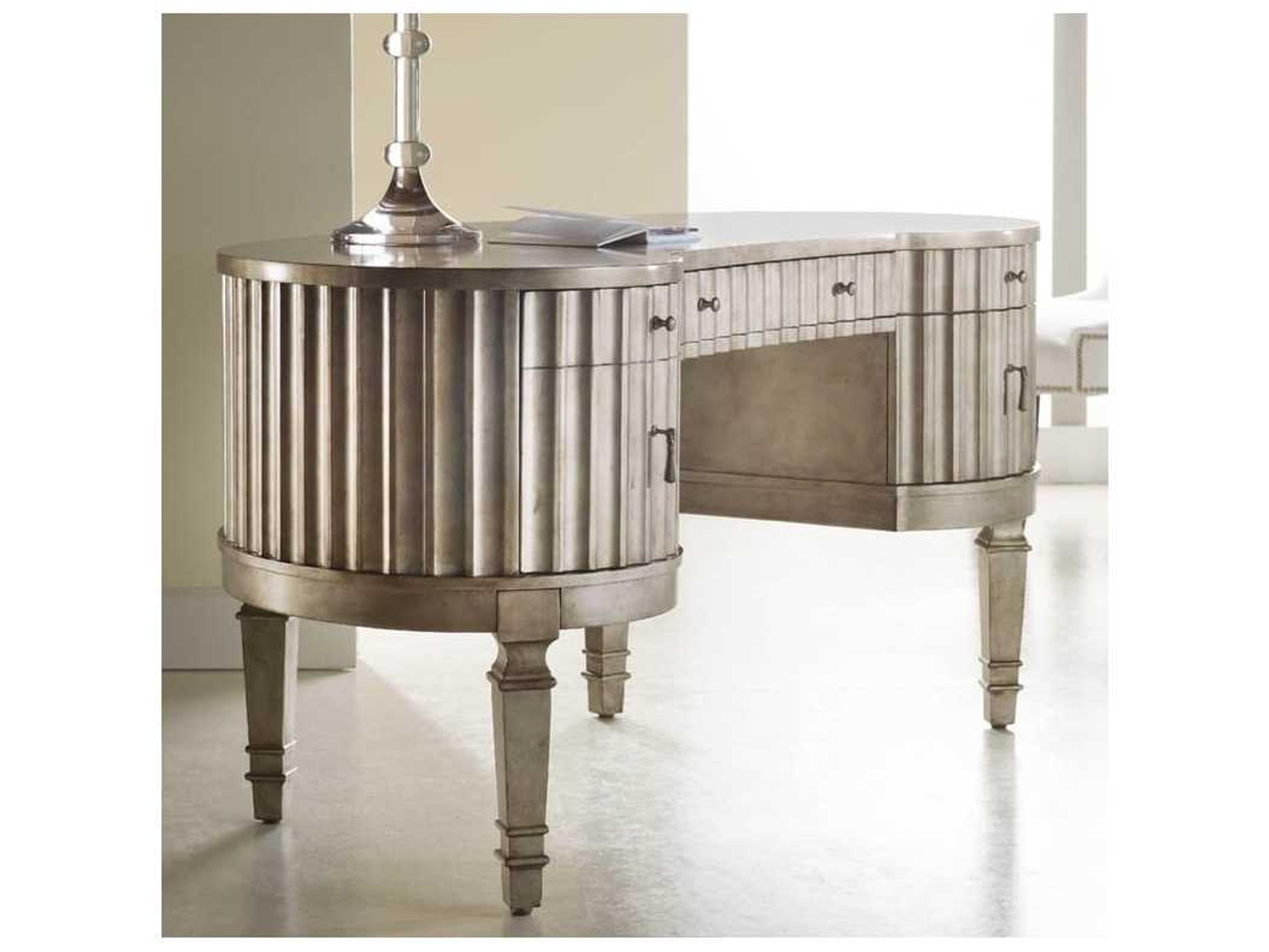 Melange Silver Poplar Wood Secretary Desk