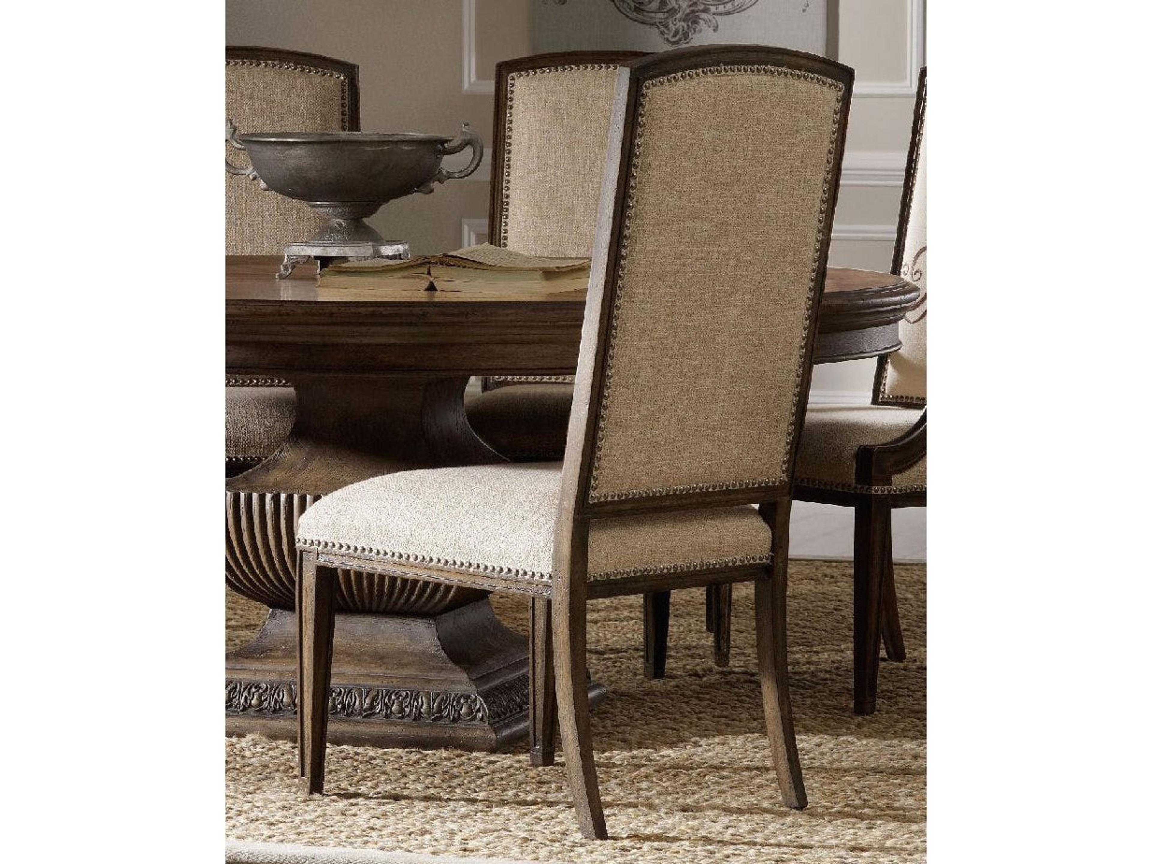 Luxecor Heritage Hardwood Brown Upholstered Side Dining Chair