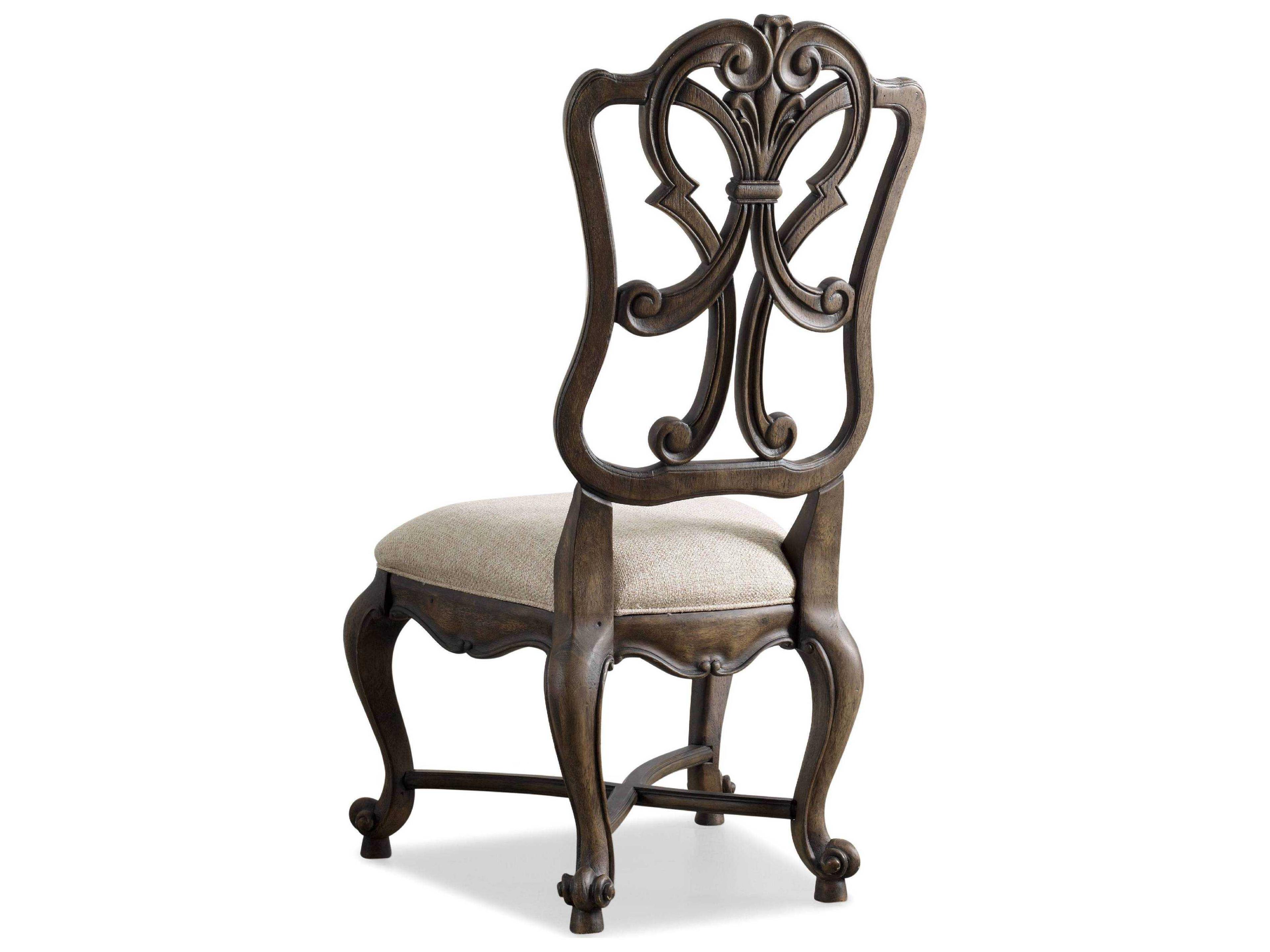 Luxecor Heritage Hardwood Brown Upholstered Side Dining Chair